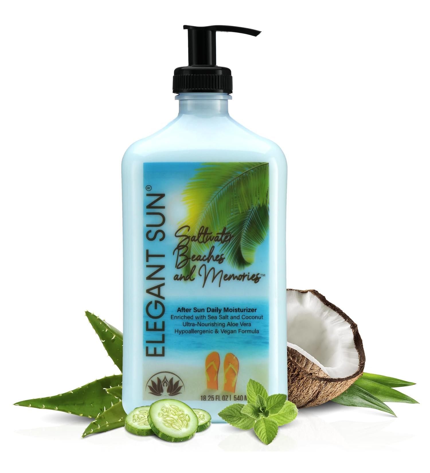 Saltwater Beaches Tan Extender - Aloe Vera After Sun Lotion for Sensitive Skin | Unisex Tanning Bed Moisturizer with Fresh Scent - Buy Online on GoSupps.com
