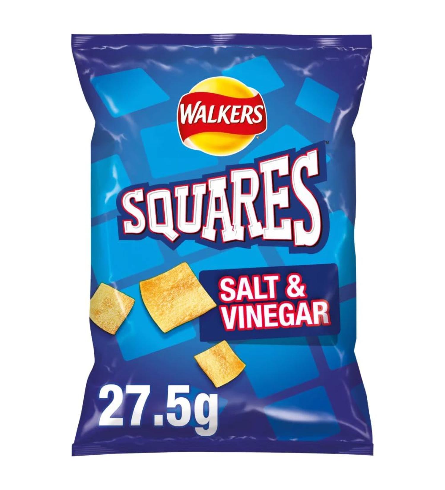 Walkers Squares Salt & Vinegar Snacks 27.5g-Food