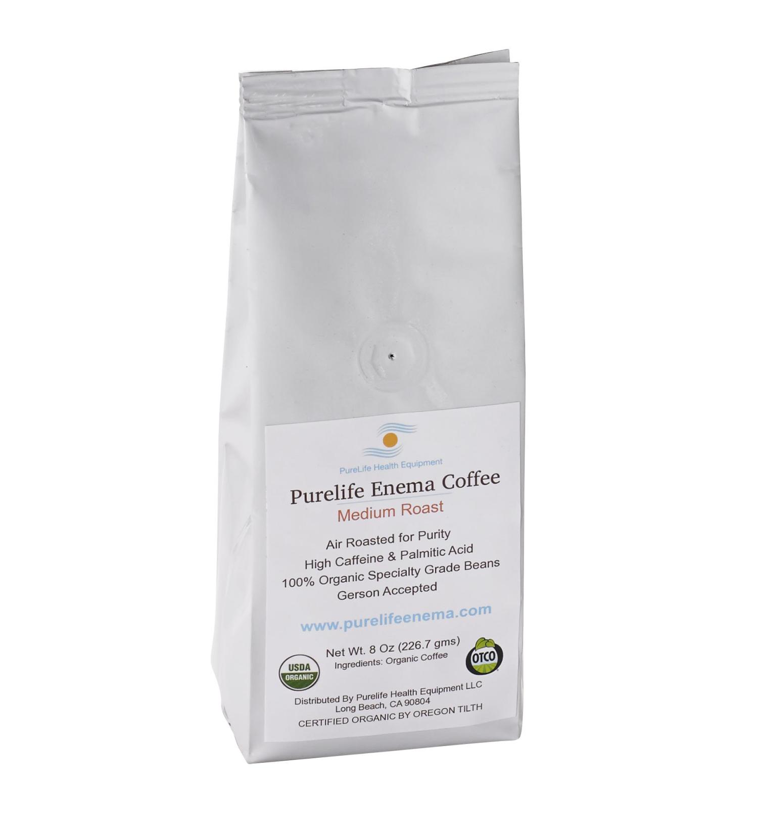 PureLife Organic Enema Coffee 1/2 LB - Specialty Grade Air Roasted Ground - Gerson Specific - Buy Online on GoSupps.com