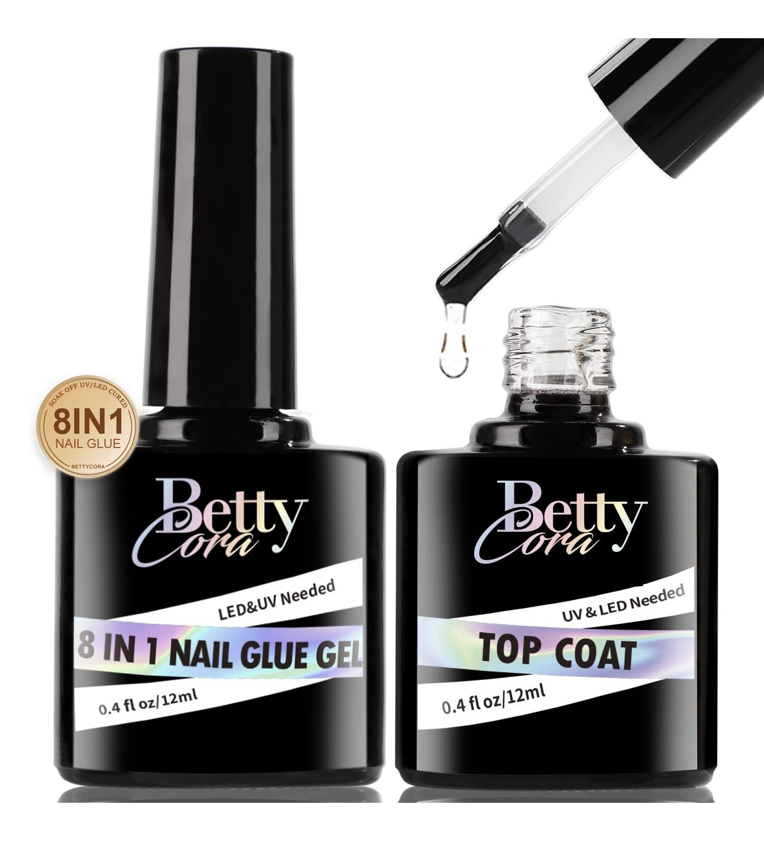 BettyCora Gel x Nail Glue - 8 in 1 Set for Gel Nail Extensions | 2PCS 12ML | Long Lasting Shine Finish | Curing Needed - Buy Online on GoSupps.com