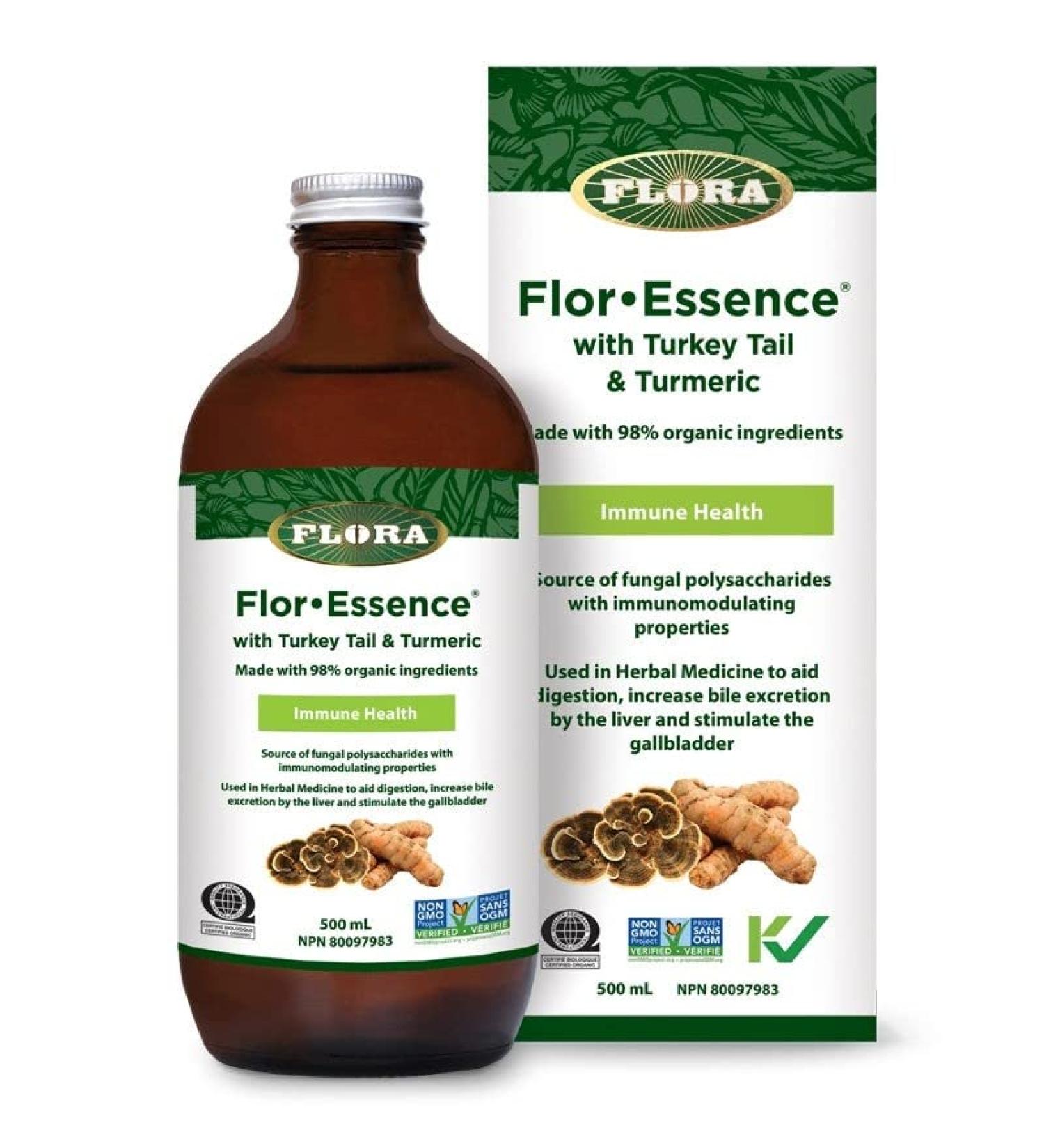 Flora Health Flor Essence with Turkey Tail & Turmeric Liquid Tea Blend Natural Full Body Cleanse Detox & Immunity - Organic Ingredients - Pure Vegan Formula - Burdock Root Sheep Sorrel - 500mL 500 ml (Pack of 1) - Buy Online on GoSupps.com