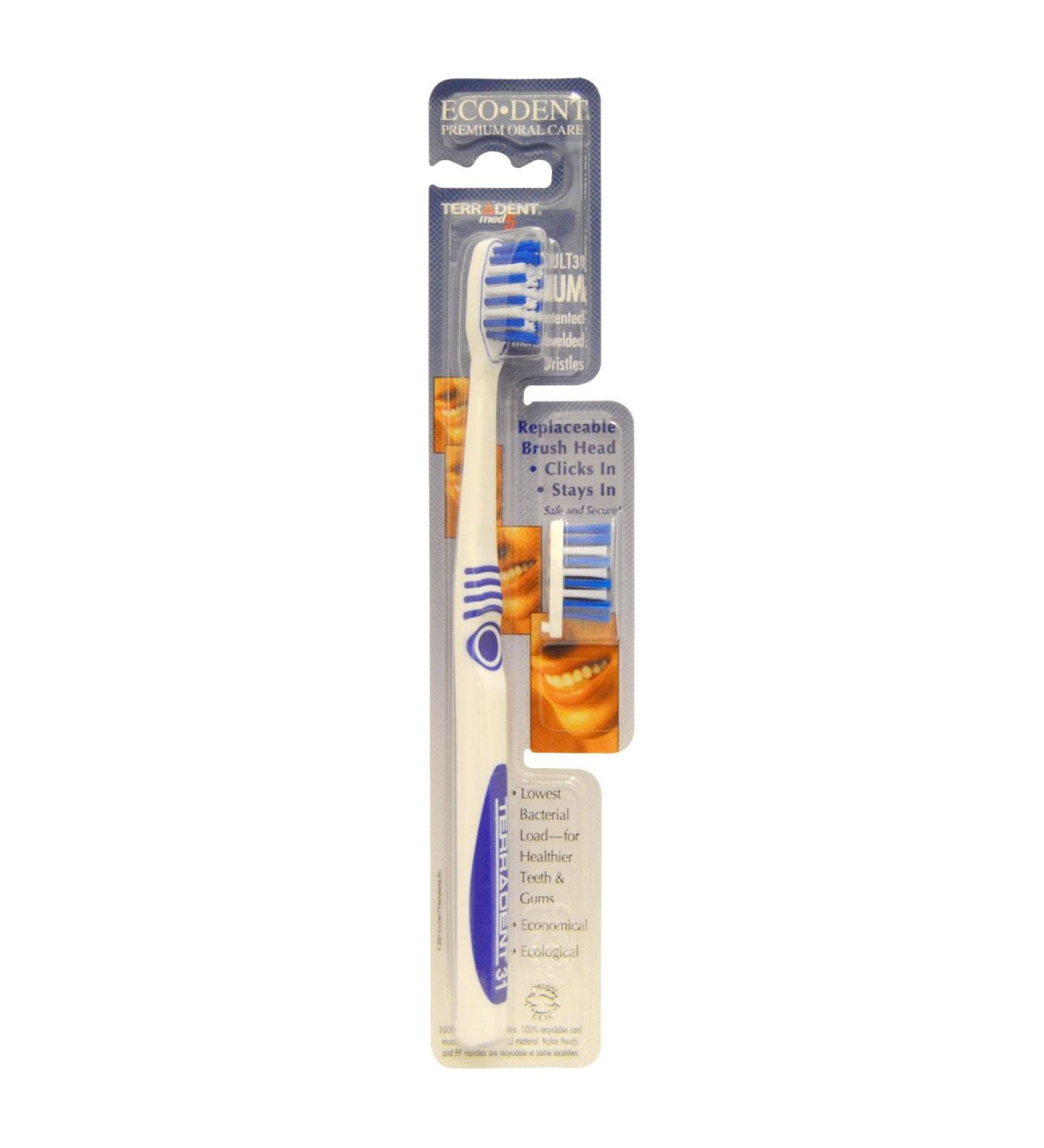 Eco-Dent Terradent Med5 Adult 31 Medium 1 Toothbrush 1 Spare Brush Head
