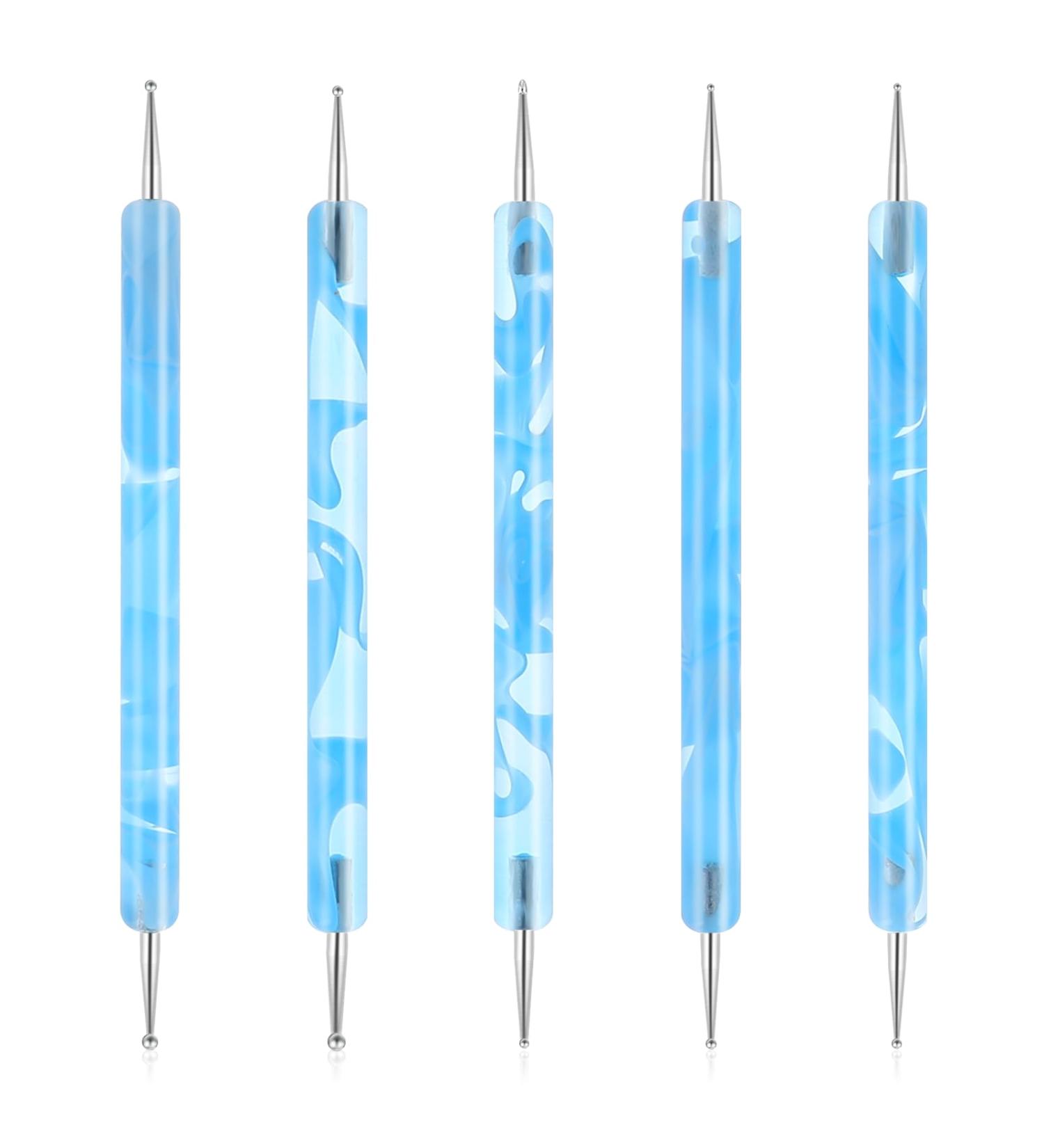 5Pcs Nail Dotting Pen Dotting Tools Set Double Ended Nail Art Dotting Tool Nail Design Dotting Tool for Gel Polish Decoration Blue - Buy Online on GoSupps.com