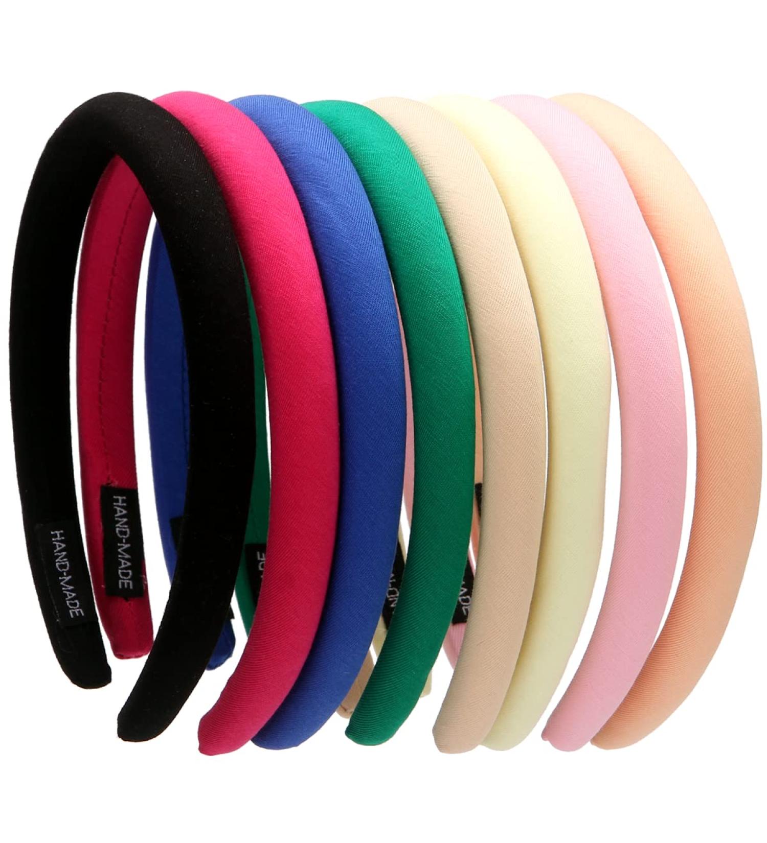 LONEEDY 8 Pack Wide Cotton Non-slip Padded Headbands for Girls and Women - Mixed Colors - Buy Online on GoSupps.com