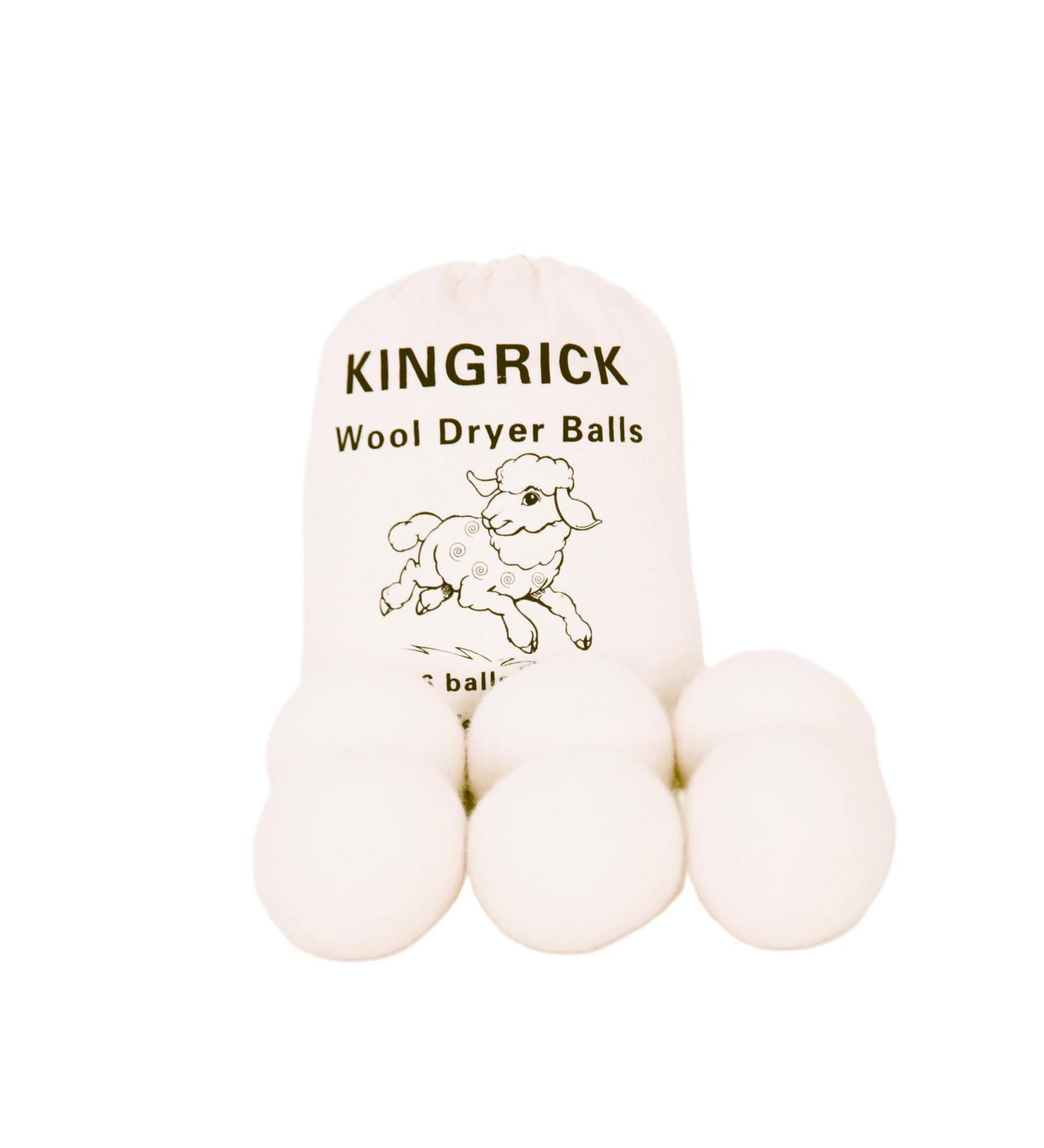 KINGRICK Wool Dryer Balls - 100% New Zealand Premium Wool Natural Drying Aid Reduces Drying Time & Static - Set of 6 - Buy Online on GoSupps.com