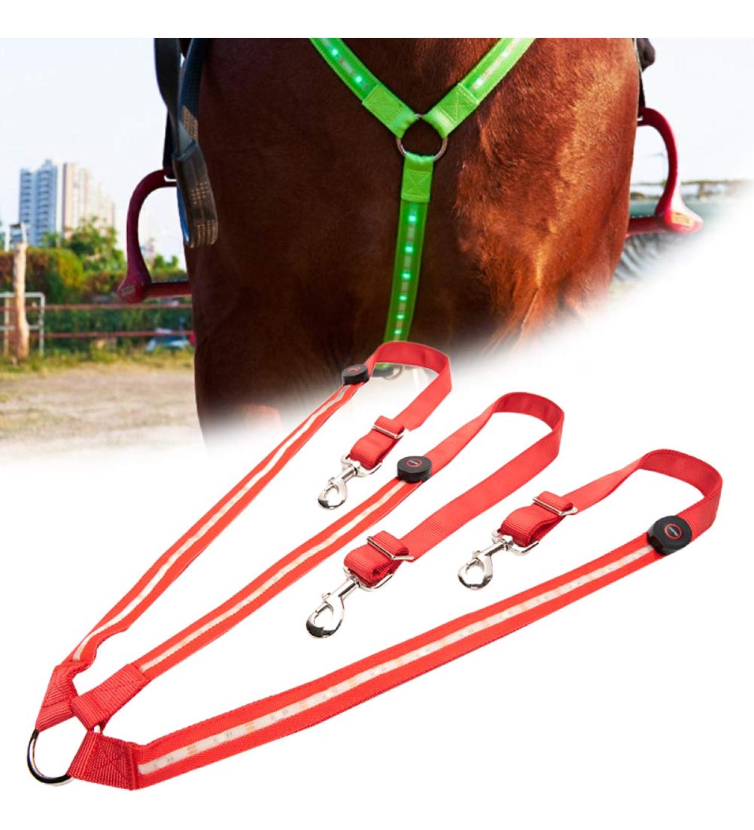 Dowoa LED Horse Harness | Comfortable & Robust Chest Strap for Safety | Best Visibility for Riding - Red-2 - Buy Online on GoSupps.com