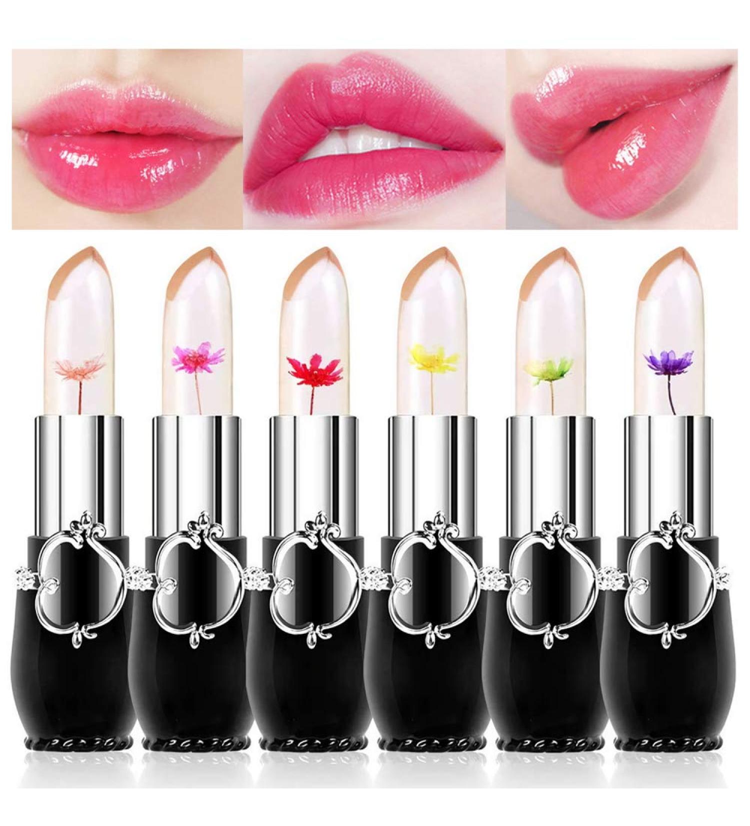 Eakroo Flower Lip Gloss 6 Pack - Long Lasting Nutritious Lip Balm for Moisturized Lips - Magic Temperature Color Change Lipstick (Black) - Buy Online on GoSupps.com