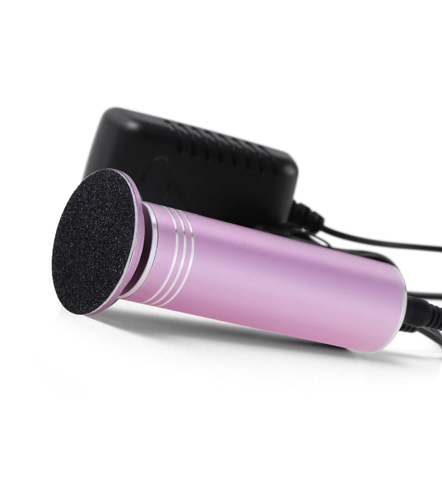 Electric Cornal Remover - Adjustable Speed Professional Pedicure Tool with Interchangeable Heads & 60 Replacement Grinding Pillows (Pink) | International Shipping Available - Buy Online on GoSupps.com