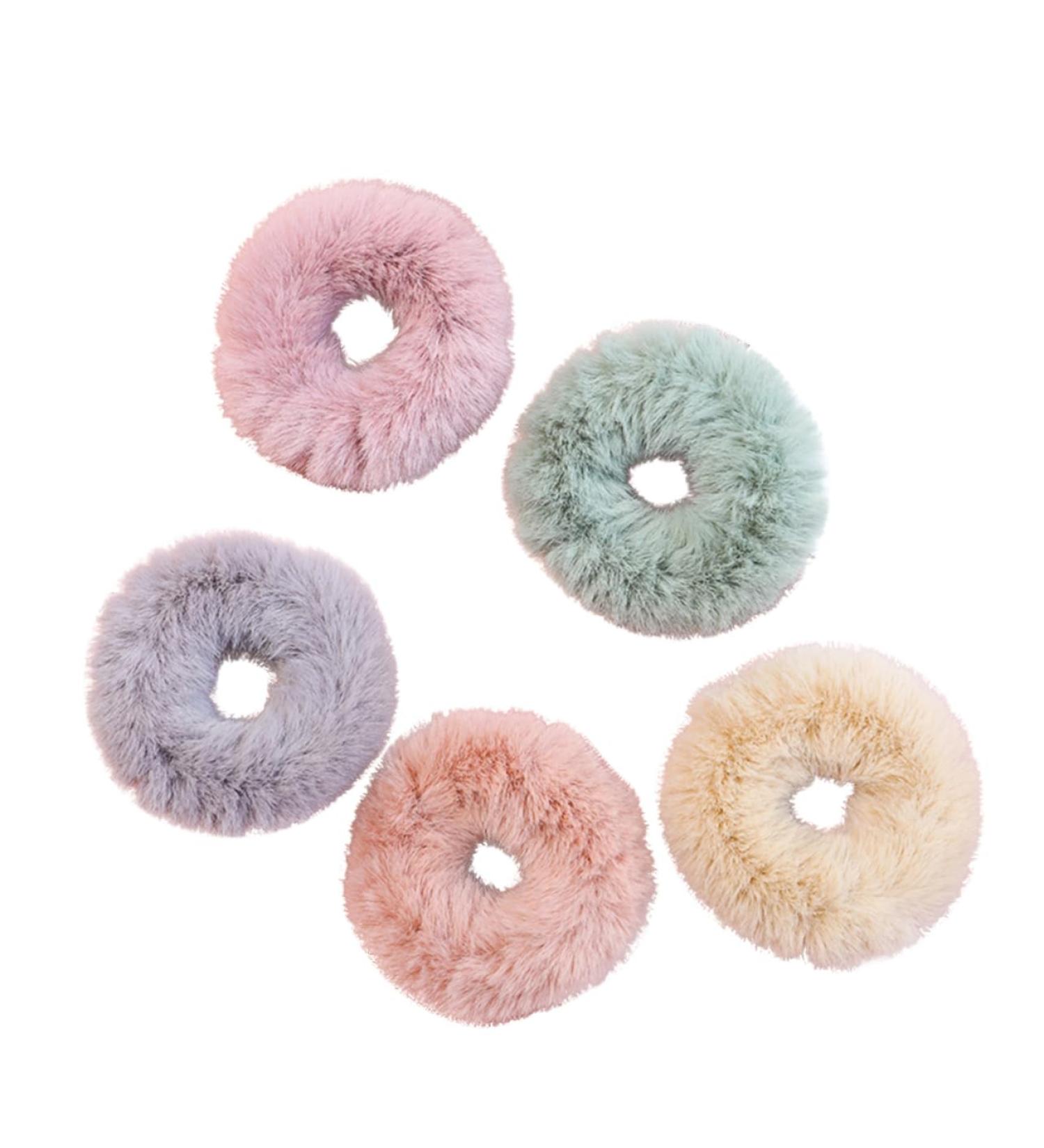 Ipetboom 5pc Ponytail Holder Scrunchie Holder Stretch Headbands for Women Scrunchies for Girls Fuzzy Fur Scrunchies Cat Ear Scrunchies Pompom Ball Scrunchie Tiara Women's Hair Wristband - Buy Online on GoSupps.com