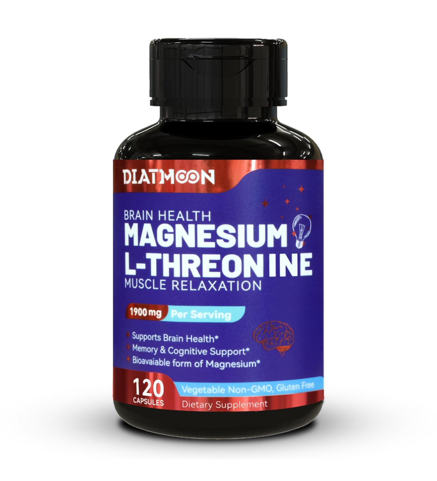Magnesium L-Threonine Capsules Threonine Magnesium Supplement 1900mg Magnesium L-Threonine Non GMO Gluten Free - 120 Veg Capsules 120 Count (Pack of 1) - Buy Online on GoSupps.com