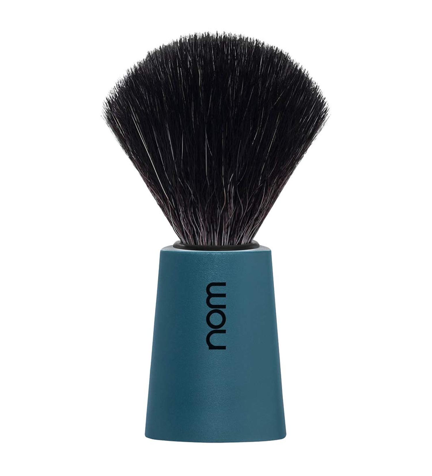 nom - Shaving brush - CARL series - Synthetic fibre Black Fibre - Plastic petrol