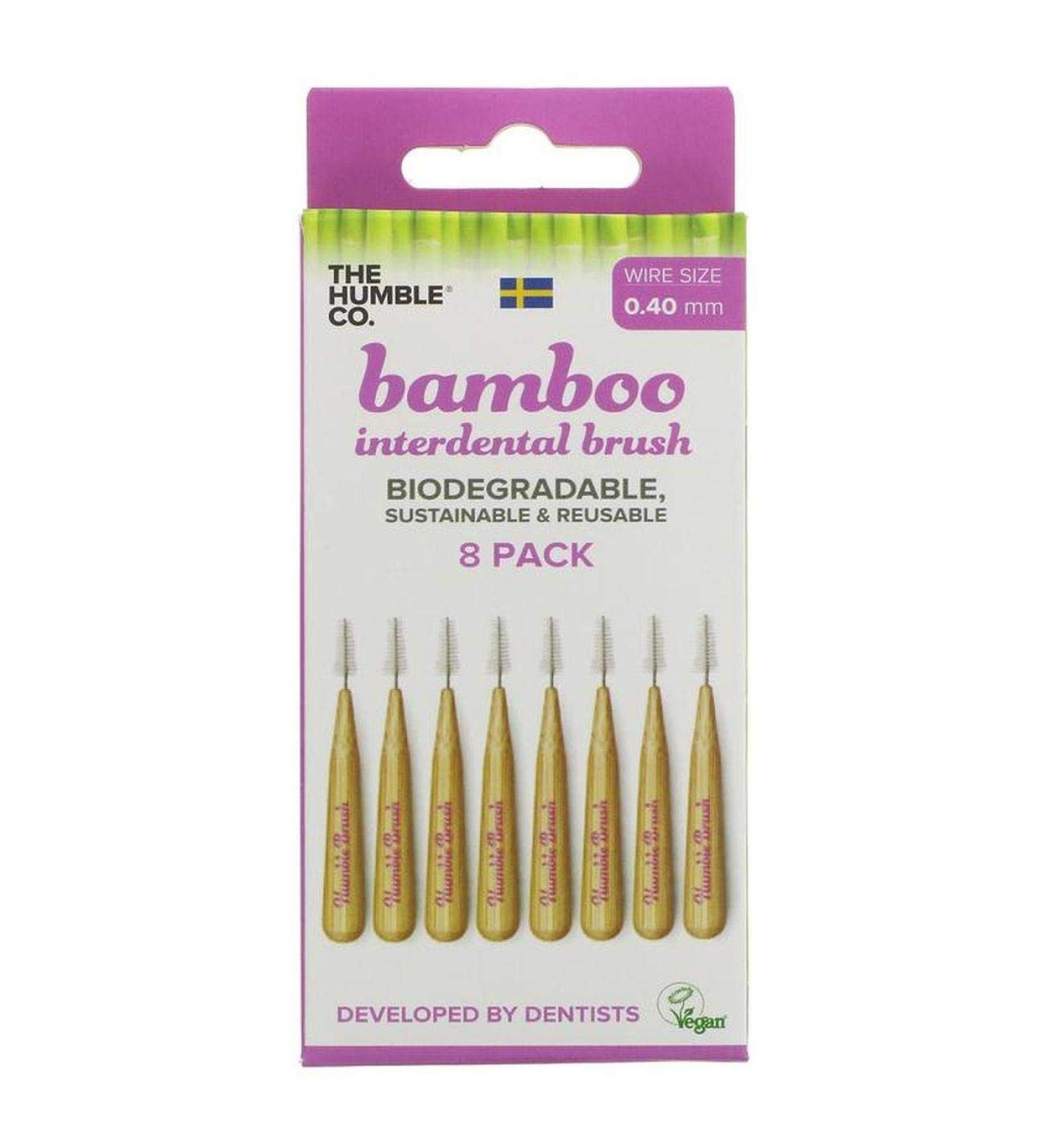 Bamboo Interdental Brushes Pink Pack of 8