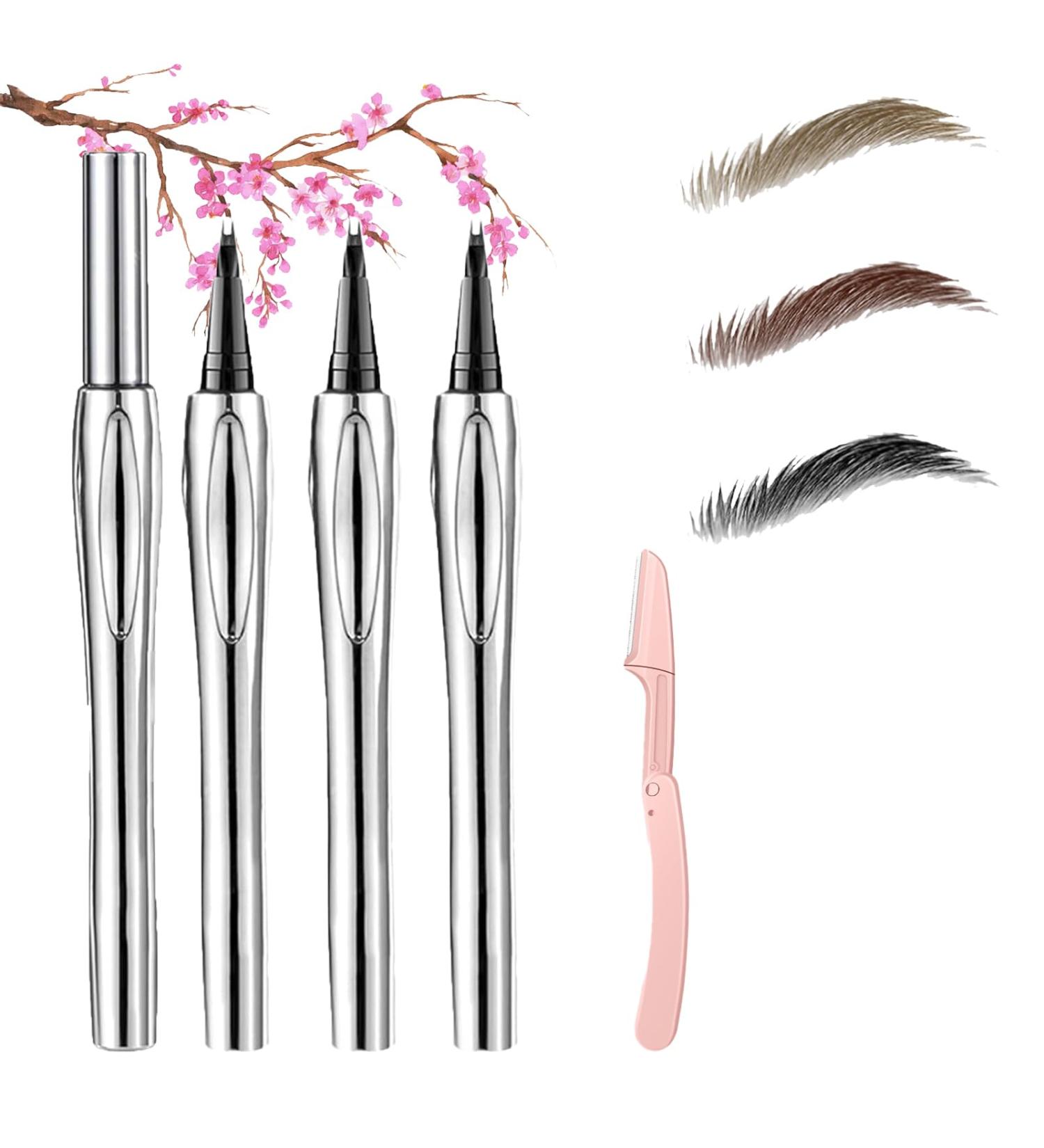 Cooklesa Eyebrow Natural Waterproof Eyebrow Pen with Microfine Tip Two-pronged Eyebrow Pencil Natural Brow Eyebrow Pen (3color) - Buy Online on GoSupps.com