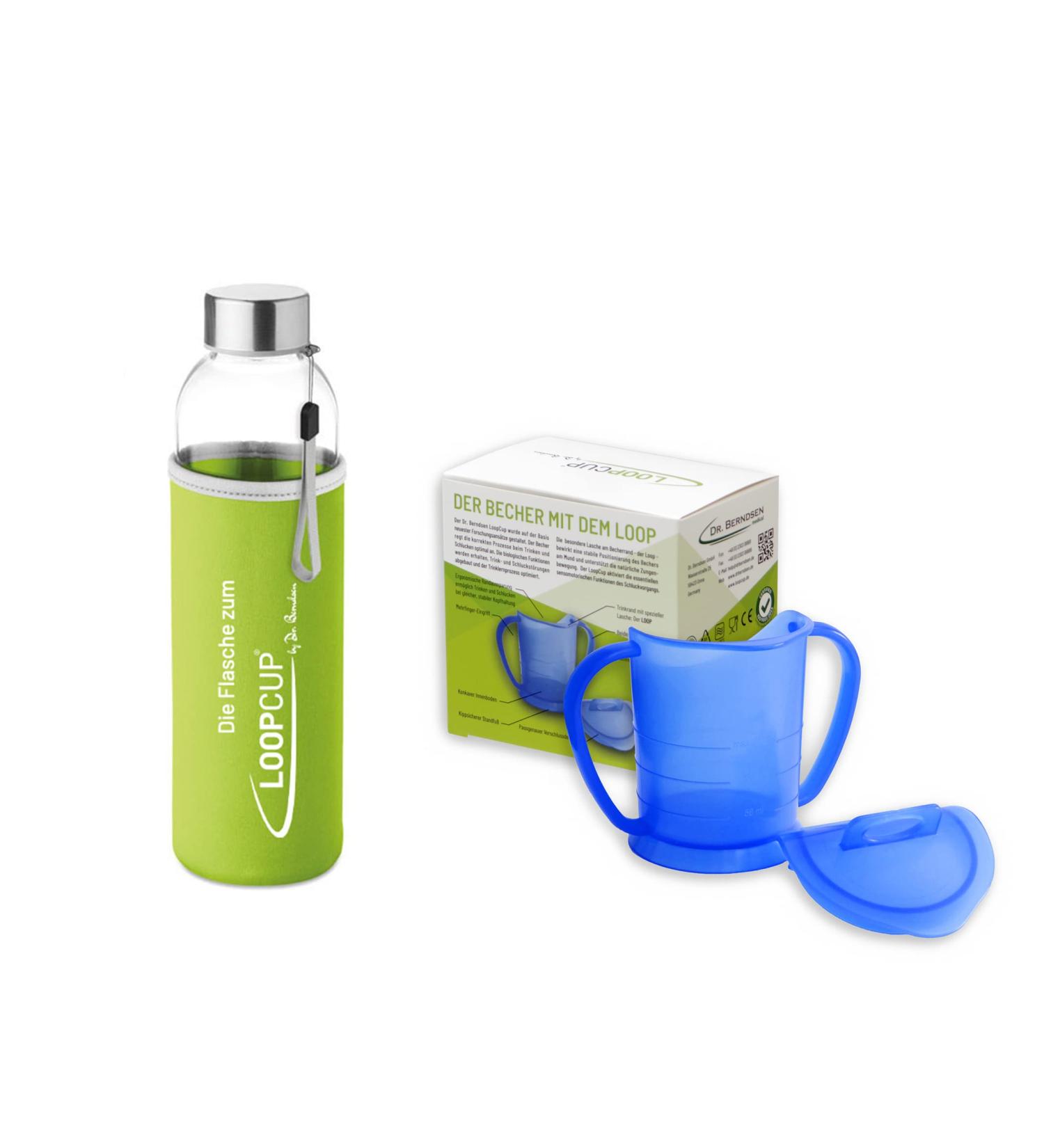 Dr. Berndsen Loopcup Starter Set (Blue) - 500ml & 150ml Cups for All Ages | Learn Maintain Recover | Original Eco-Friendly Mug - Buy Online on GoSupps.com