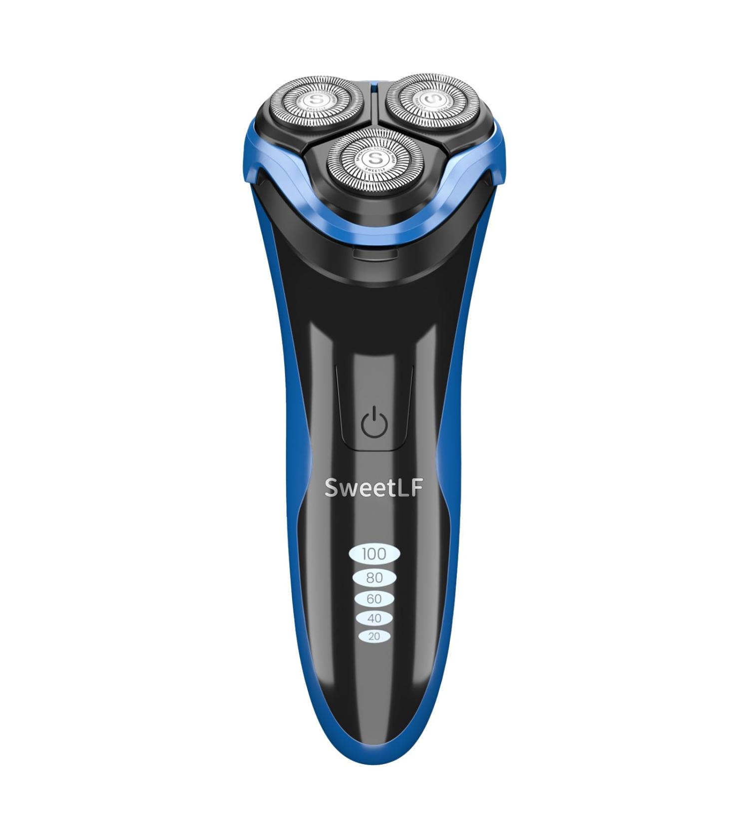 SweetLF Electric Razor for Men - IPX7 Waterproof Wet & Dry Shaving Type C Rechargeable | Perfect Father's Day Gift in Black & Blue - Buy Online on GoSupps.com