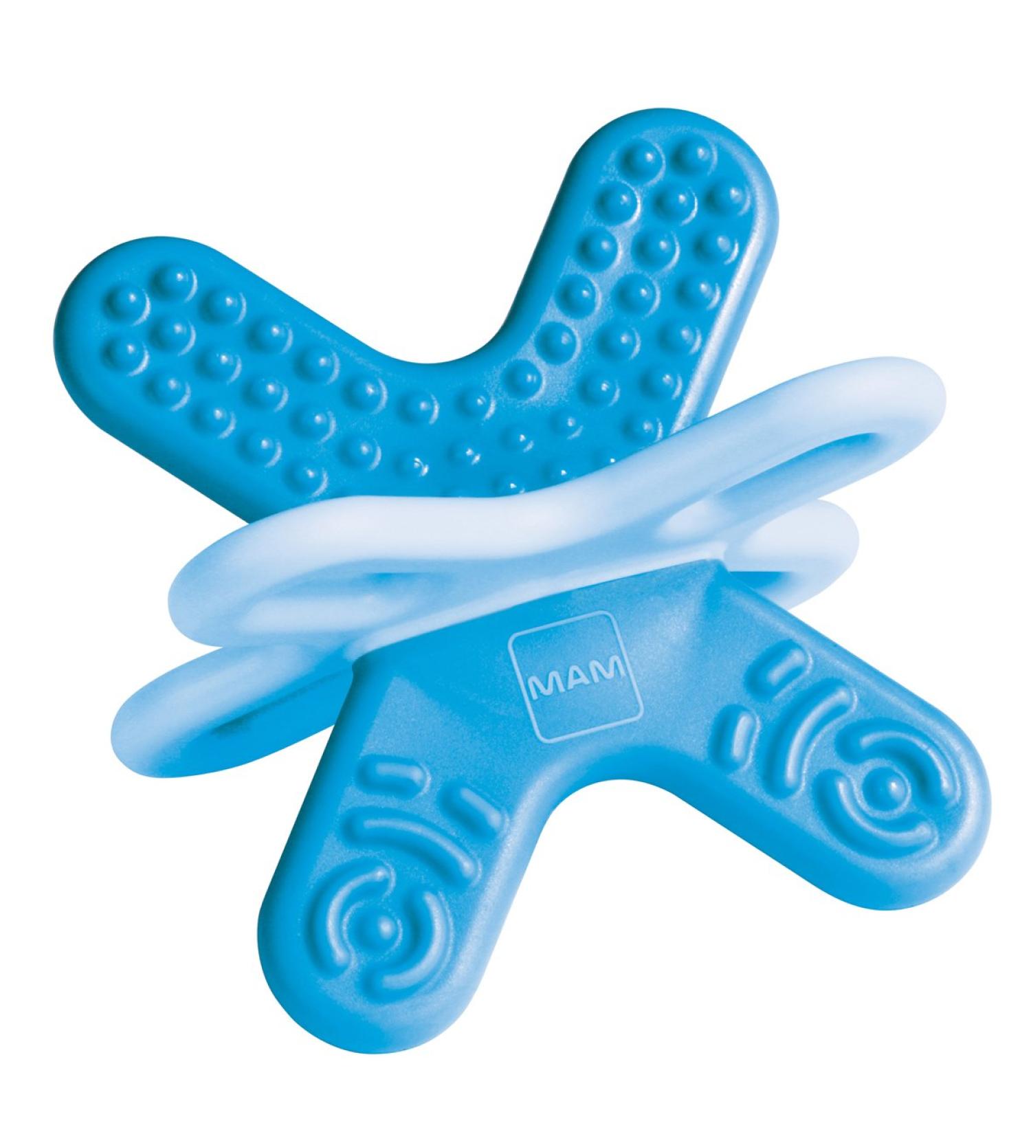 Mam Bite & Relax Phase 2 Mini Bite Ring - Toothing Aid for Molars 3D Shape Extra Light Blue - Ideal for Babies 4+ Months - Buy Online on GoSupps.com