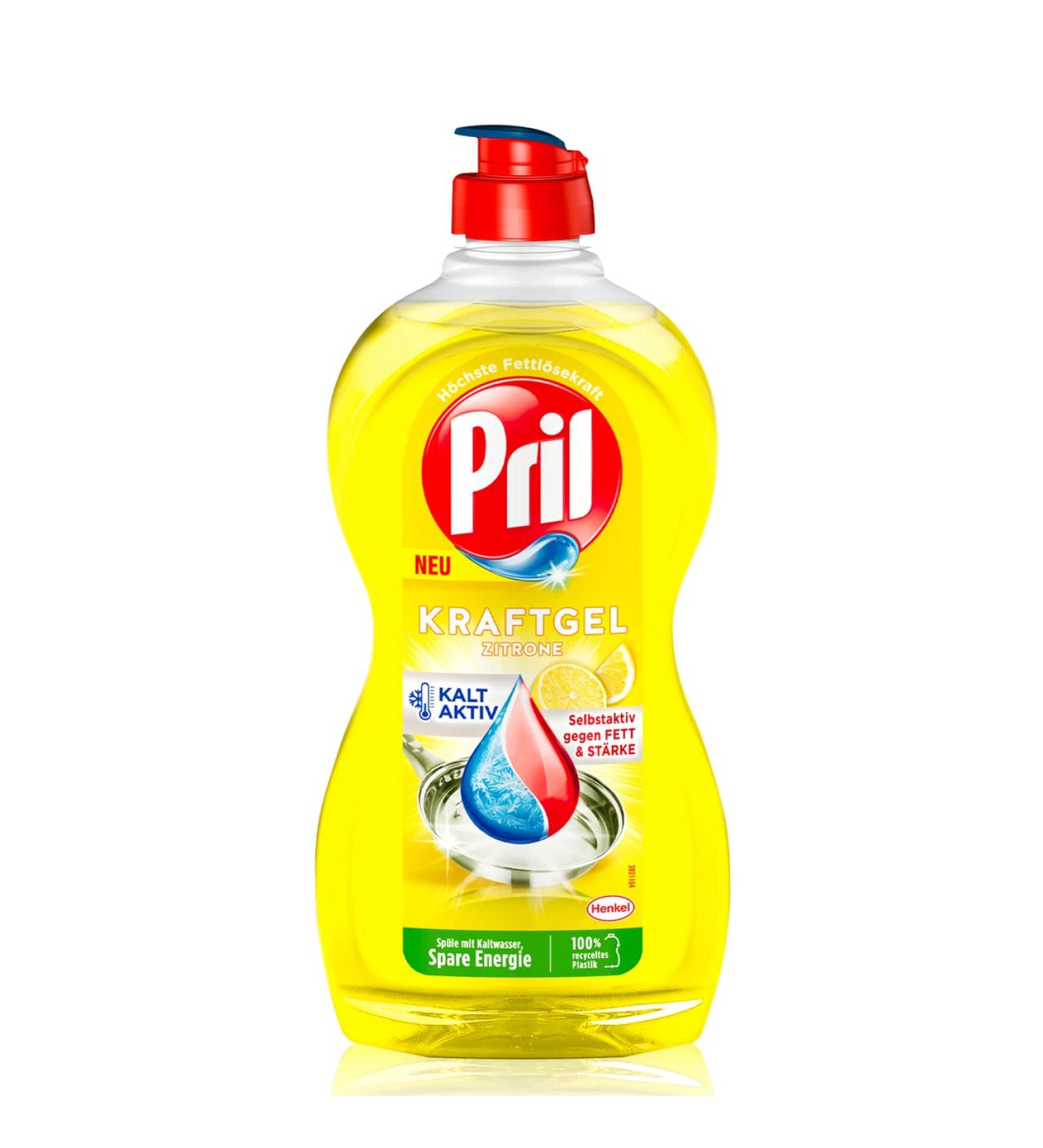 Pril Strength Gel Lemon 450ml - Powerful Dishwashing Detergent for Clean Dishes Fresh Scent Cold Water Safe | 1-Pack - Buy Online on GoSupps.com