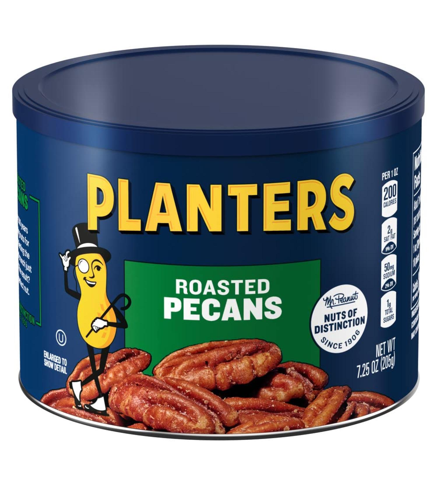 PLANTERS Roasted Pecans 7.25 oz - Salted Vegan Snack Canister - Kosher Nut Treats for Kids & Adults - Buy Online on GoSupps.com