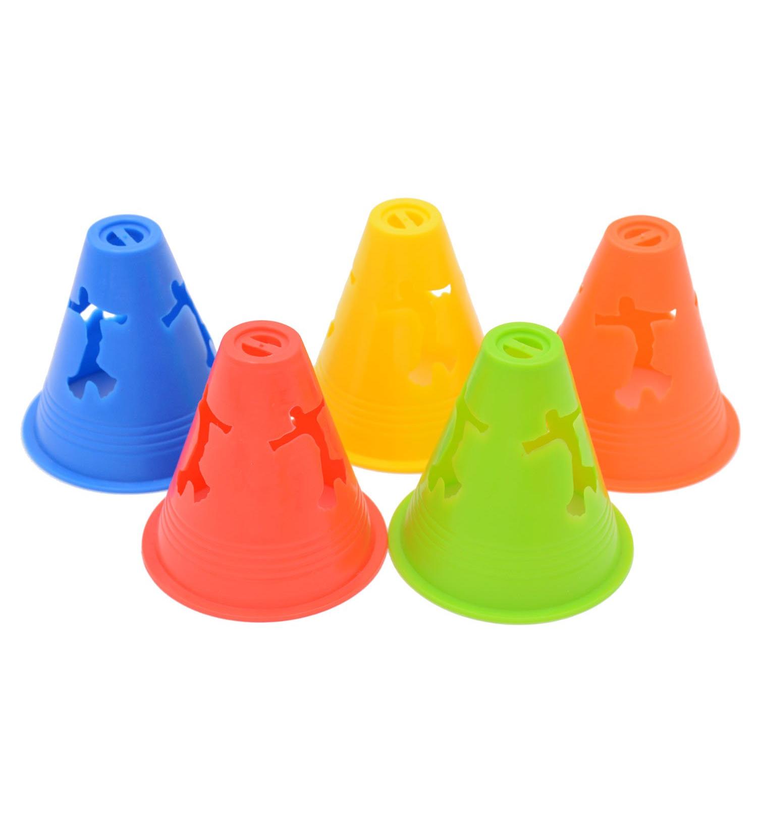 Famgee 3 Plastic Windproof Slalom Cones Set for Roller Skating & Training - 20 Pcs, 5 Colors - Buy Online on GoSupps.com