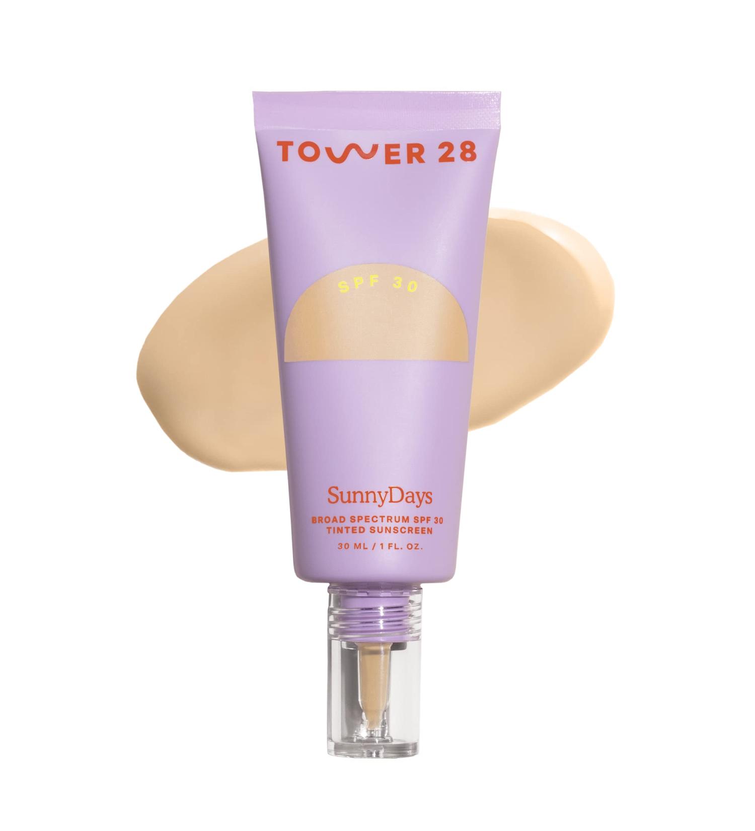 Tower 28 SunnyDays SPF 30 Tinted Sunscreen - 15 Melrose | 2-in-1 Foundation and Mineral Sunscreen | Broad Spectrum UVA/UVB Protection - Light-Medium Coverage - Natural Finish - 1 Fl Oz - Buy Online on GoSupps.com