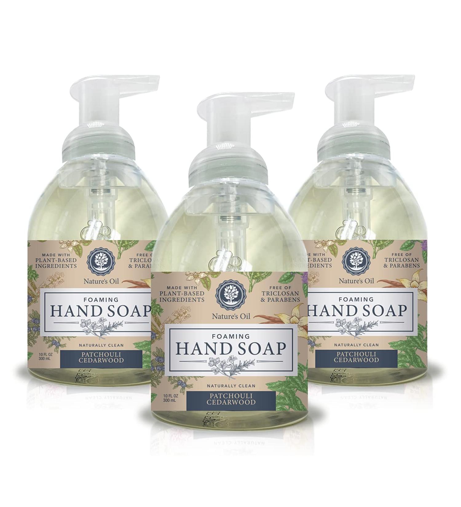 Nature's Oil Foaming Hand Soap Patchouli Cedarwood 10 Fluid Ounces (3 Pack)