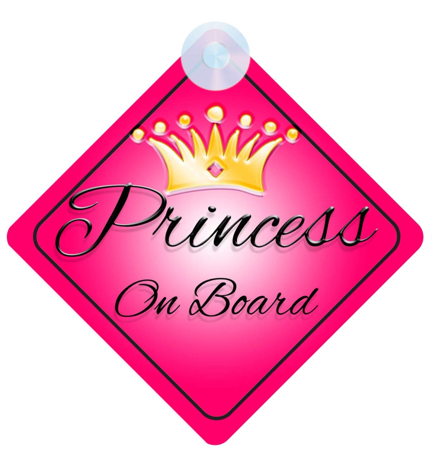 mybabyonboard UK Princess on Board Car Sign for Children/Baby Girls Non Personalised Character Theme Princess001