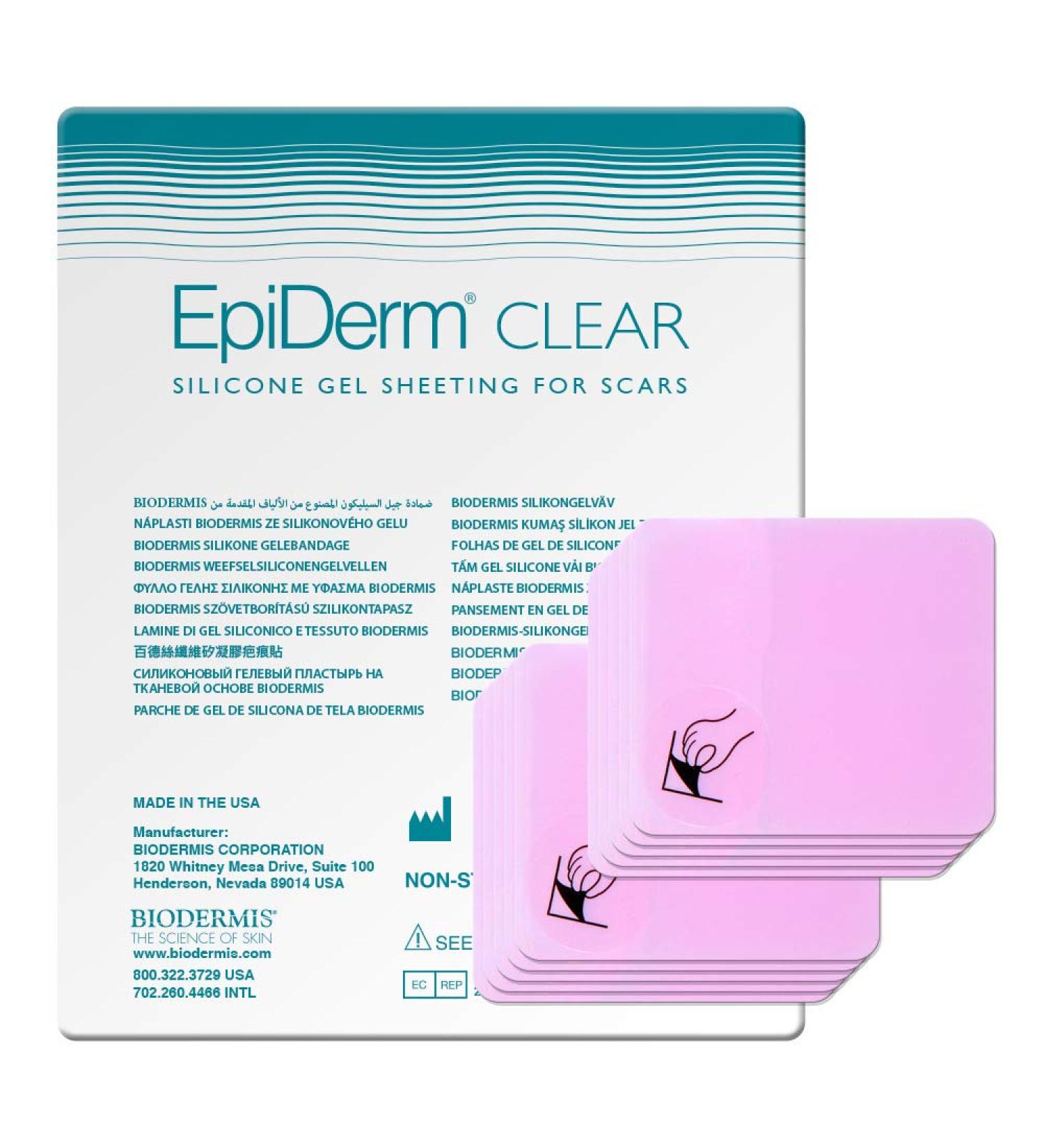 Epi-Derm Patch 2x2.5 in (5 Pair) Clear Silicone Scar Sheets by Biodermis - Buy Online on GoSupps.com