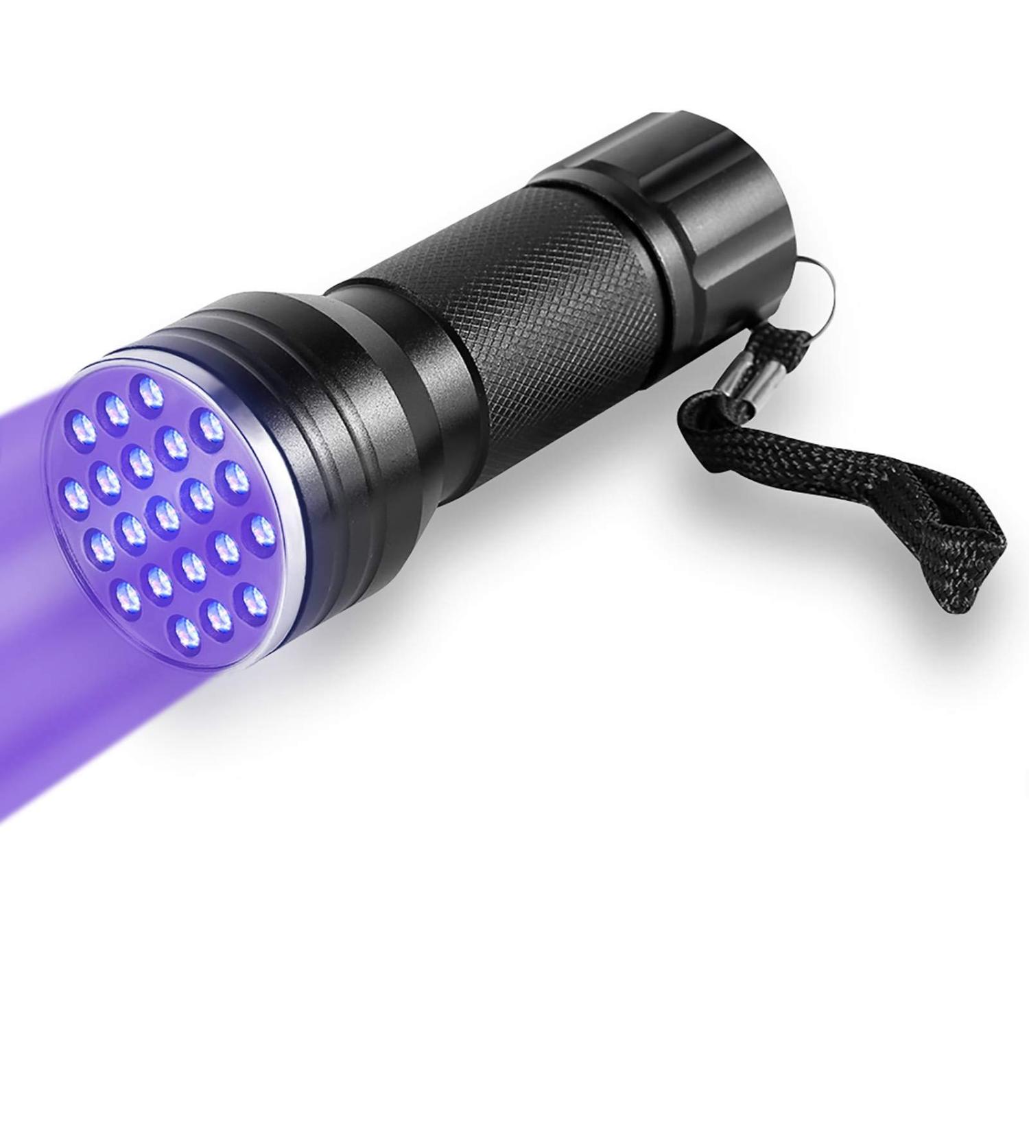 Yosoo Health Gear ET-A5386 UV Torch Ultraviolet Flashlight Portable Torch Lamp 21 LED Blacklight UV Flashlight Torch for Pet Urine Detector Find Stains on Clothes Carpet Rugs Floor - Buy Online on GoSupps.com