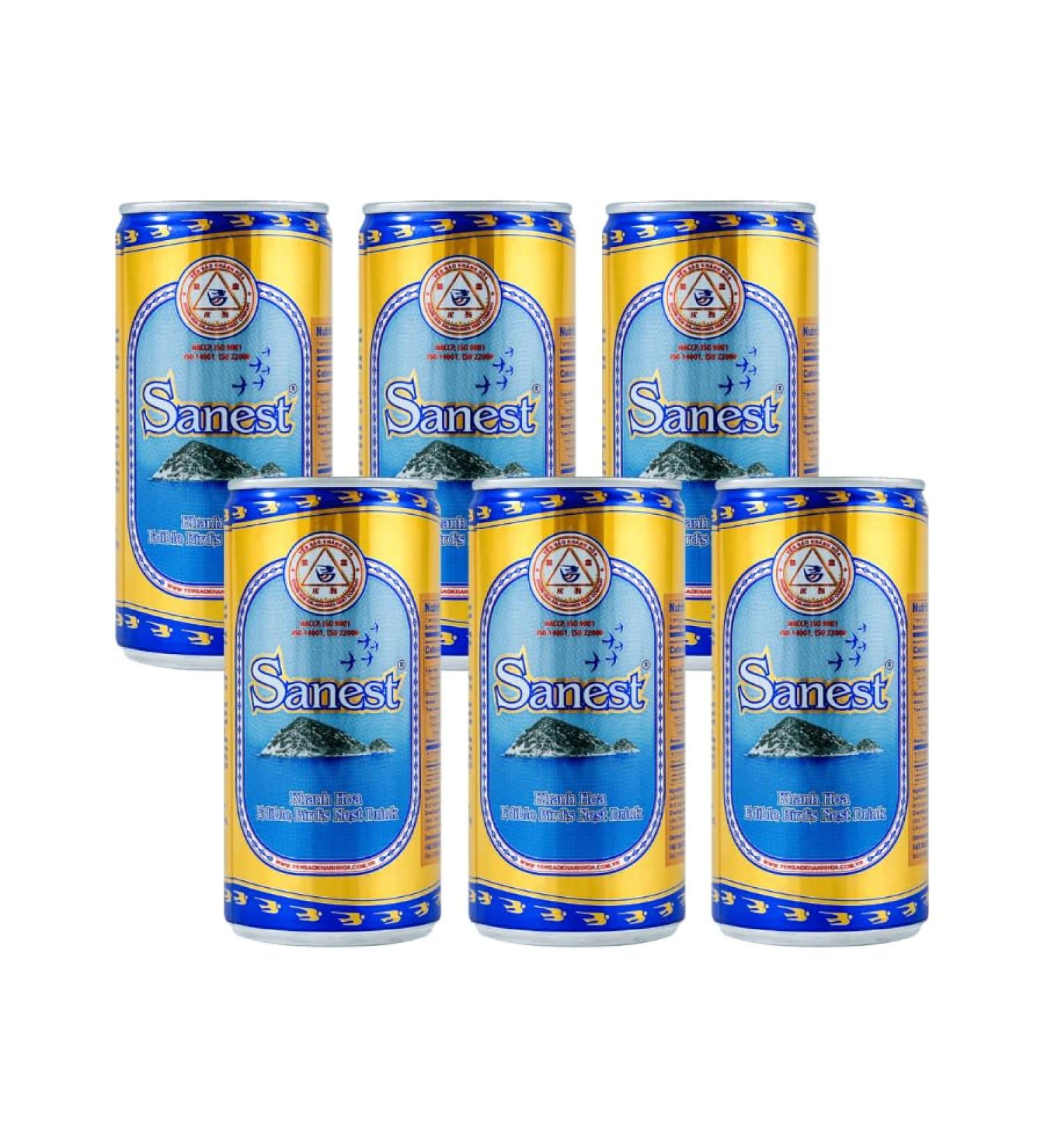 Khanh Hoa Sanest - Natural Edible Bird's Nest Drink Beverage - Vietnamese Traditional Drink - Refreshing Healthy Protein Nutritional Drink - 190 ml Each can (Pack 6) - Buy Online on GoSupps.com