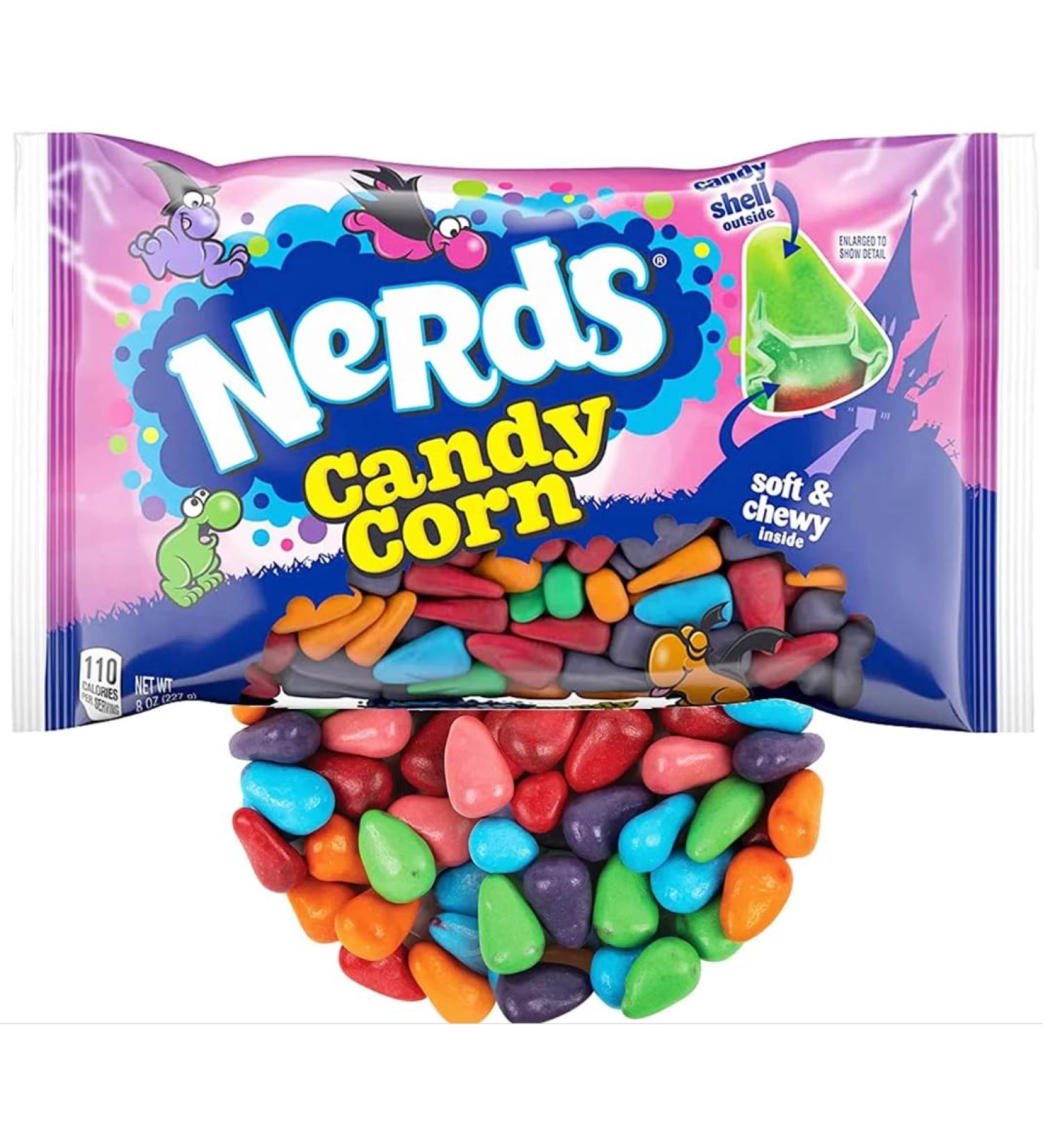 Nerds Candy Corn Halloween Candy 226 Grams - Rainbow Shelled Hard Soft Chewy Candy