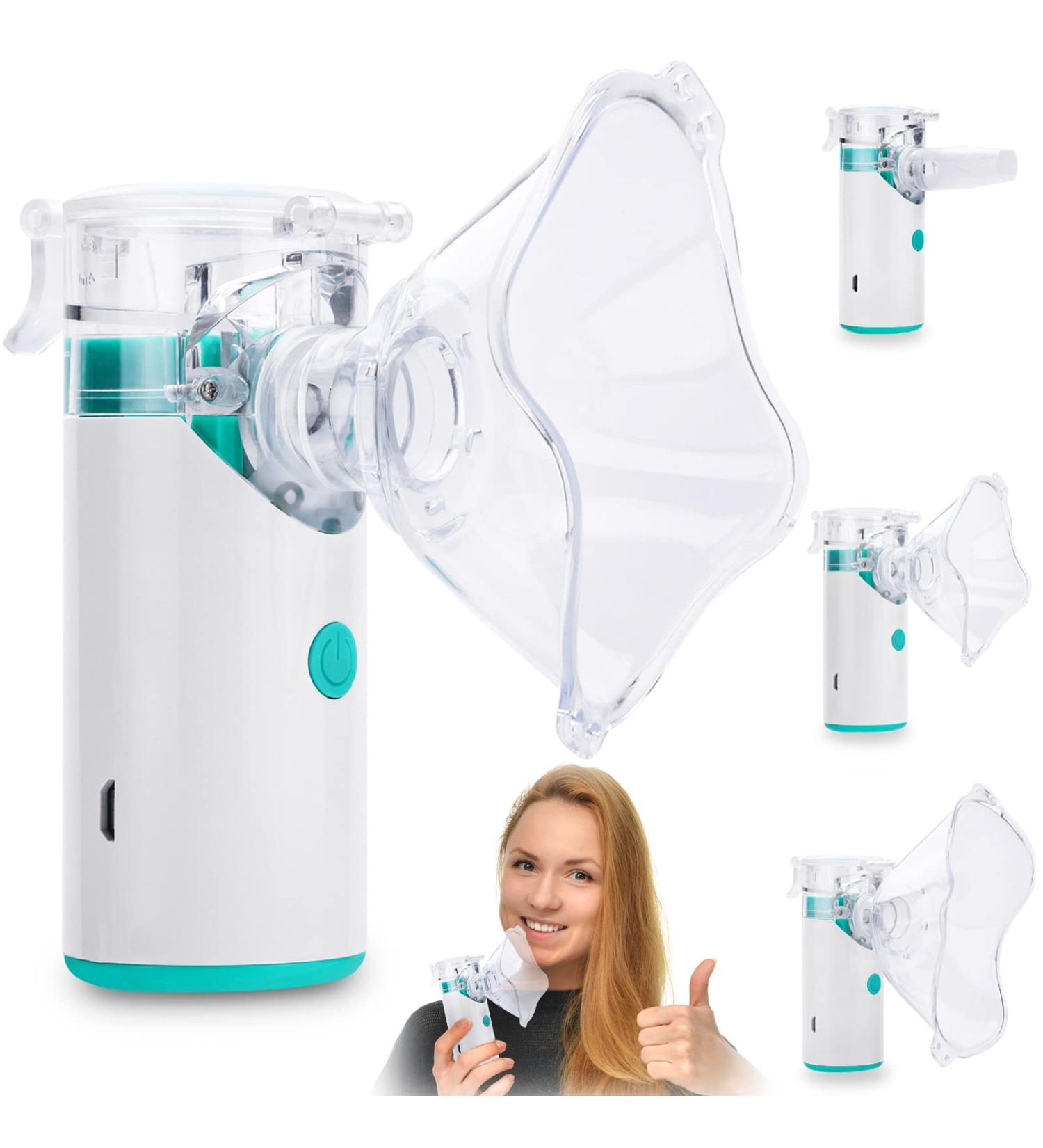 HithinkMed Ultrasound Inhalation Device for Kids & Adults | Baby Inhalation Mesh Nebulizer with Masks & Mouthpiece (Green) - International Shipping Available - Buy Online on GoSupps.com