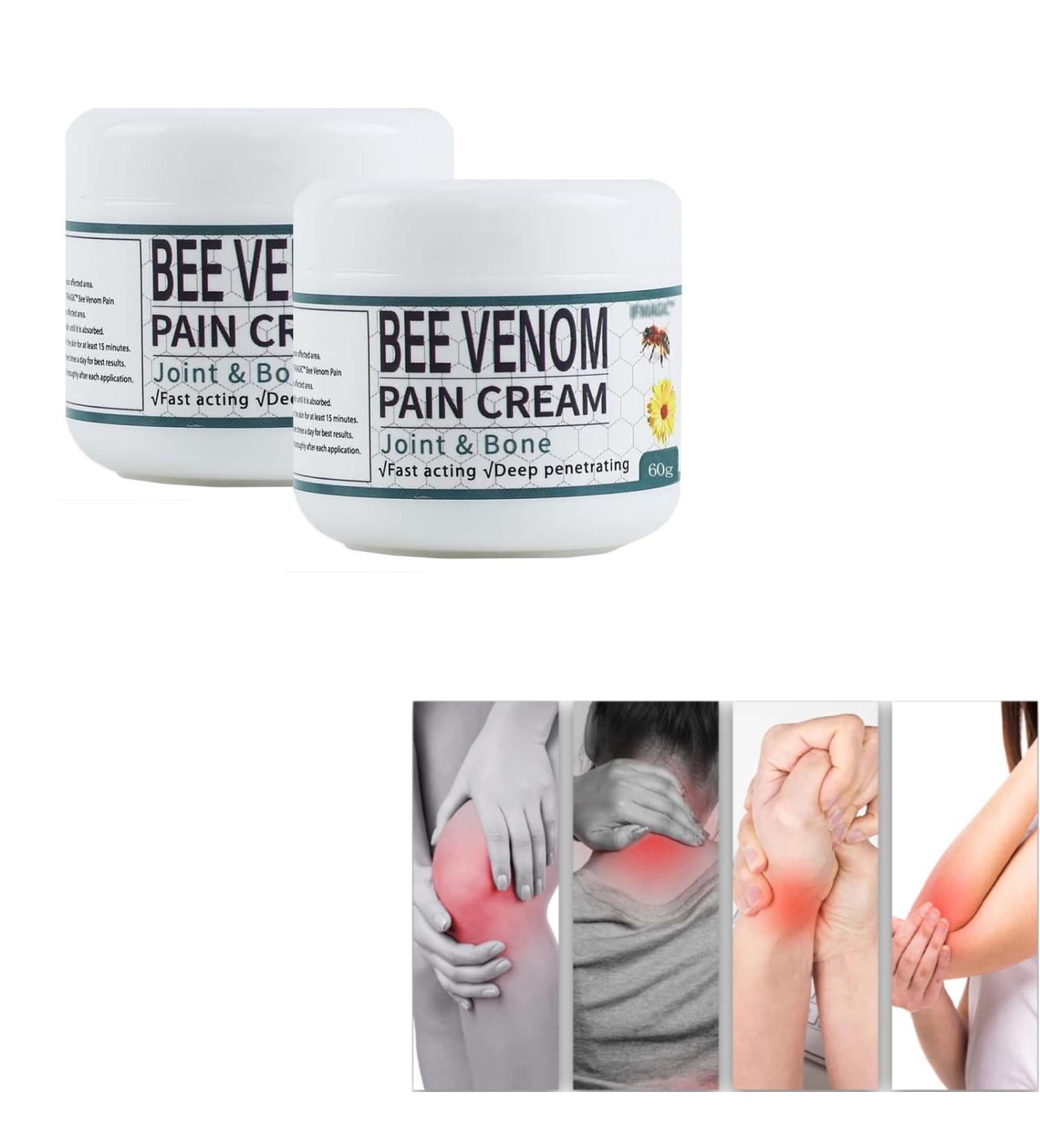 Bee Venom Cream & Beeergift Pain Relief - 60g Advanced New Zealand Gel for Joint Pain (2-Pack) | Fast International Shipping - Buy Online on GoSupps.com