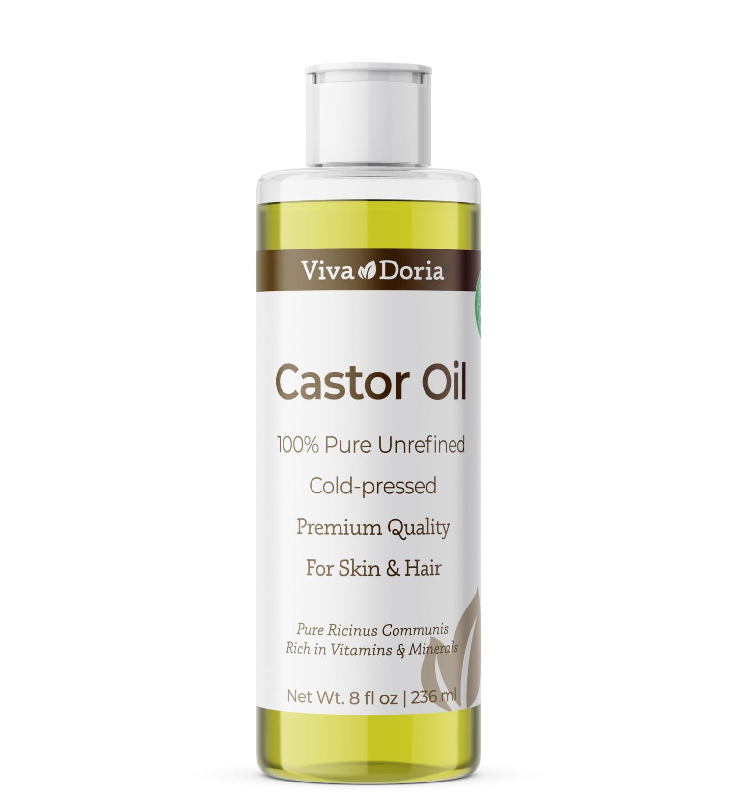 Viva Doria Cold-Pressed Golden Castor Oil - 9 oz Hair Growth & Skin Care USP Grade - Premium Quality for Natural Remedies - Buy Online on GoSupps.com