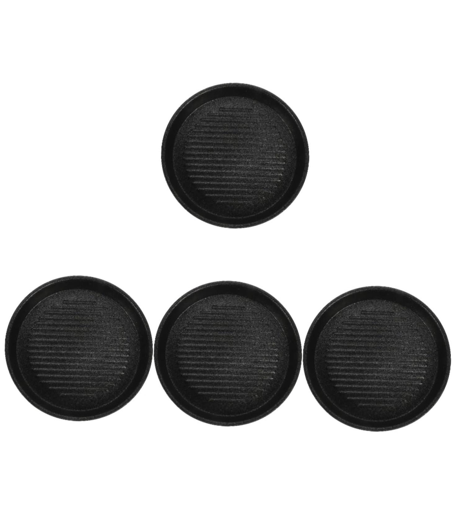 ABOOFAN 4pcs Non Stick Frying Pan Portable BBQ Grill Square Griddle Induction Nonstick Frying Pan Induction Saucepan Induction Griddle Pan Top Teppanyaki Micro-Wave Oven Aluminum 16.5X16.5X2.5CMx4pcs Blackx4pcs - Buy Online on GoSupps.com