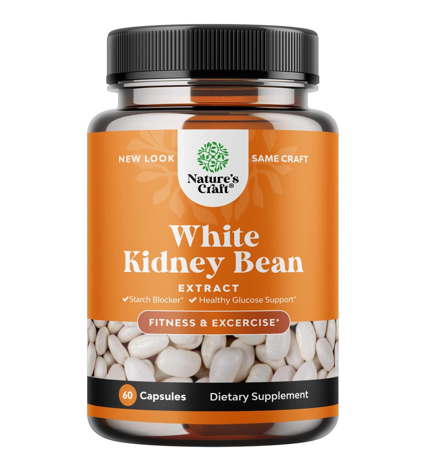 Natural White Kidney Bean Extract Capsules - Energy Booster & Antioxidant for Digestive Health - 60 Count - Buy Online on GoSupps.com