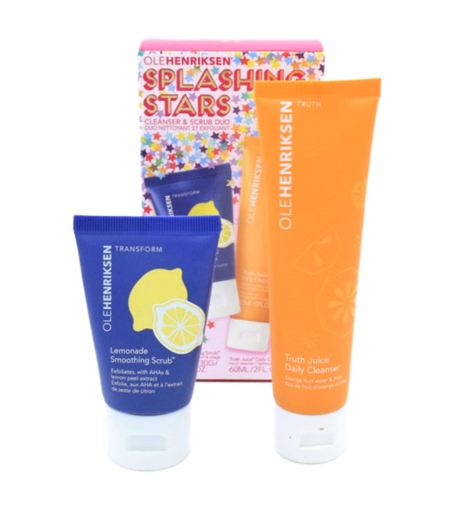 Ole Henriksen Splashing Stars Cleanser & Scrub Duo - Lemonade Smoothing Scrub and Truth Juice Daily Cleanser - Travel-Friendly Exfoliating Set - 1 Ounce - Buy Online on GoSupps.com