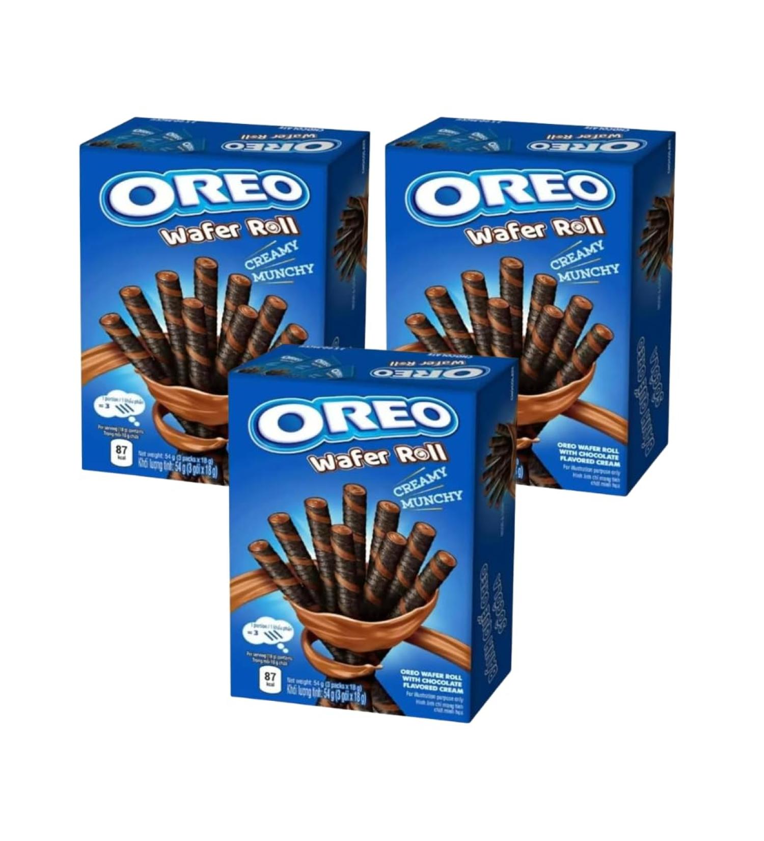 Wafer Bundle Containing Oreo Chocolate Wafer Rolls 54g (3 Pack)