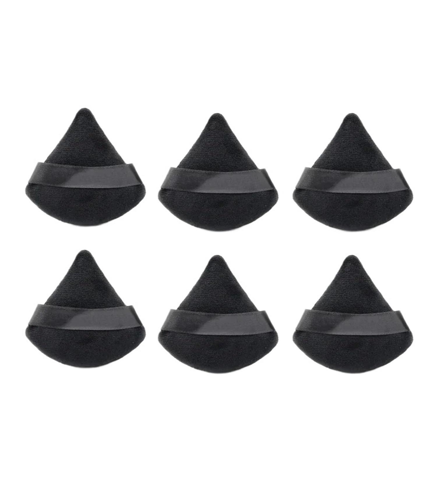 1-12Pcs Triangle Velvet Powder Puff Flours Mini Face Makeup Sponge Cosmetics Soft Cotton Face Powder Puff Lightweight Washable (Color : 6Pcs-Black) - Buy Online on GoSupps.com