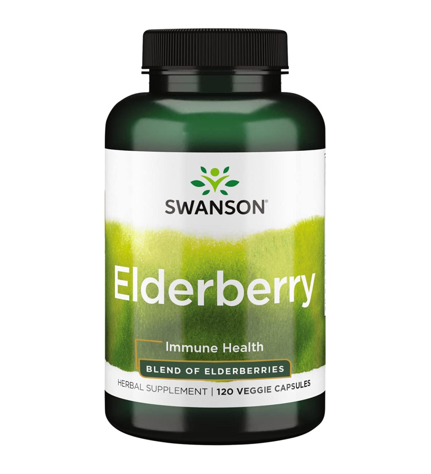 Swanson Elderberry Immune Health - 120 Vegan Capsules for Enhanced Immunity - Buy Online on GoSupps.com
