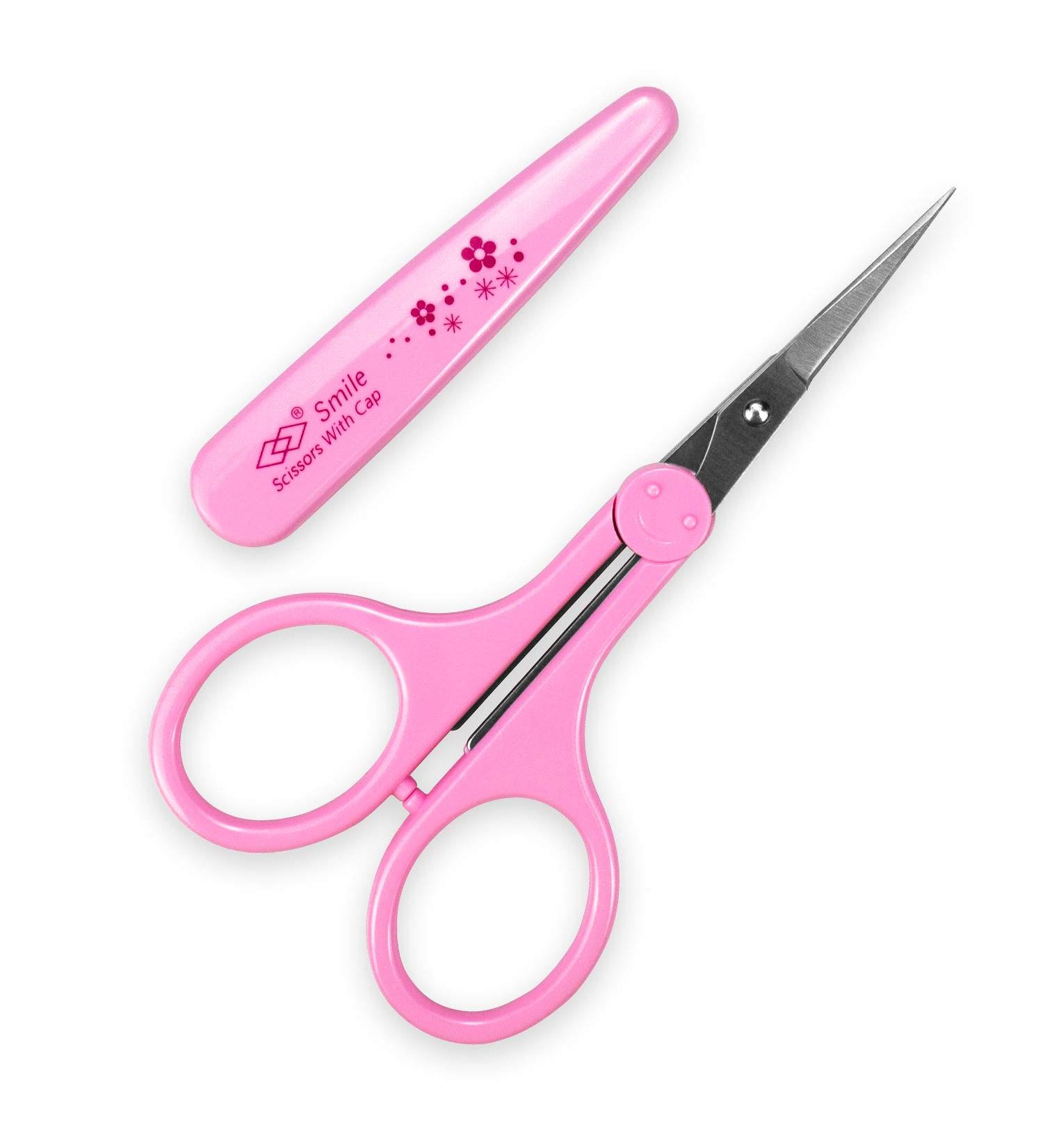 Humbee Eyebrow Scissors for Facial, Nose, Eyebrow, Mustache, Beard Hair Trimming & Grooming - Straight Edge, Pink Long Cap (1 Count) - Buy Online on GoSupps.com