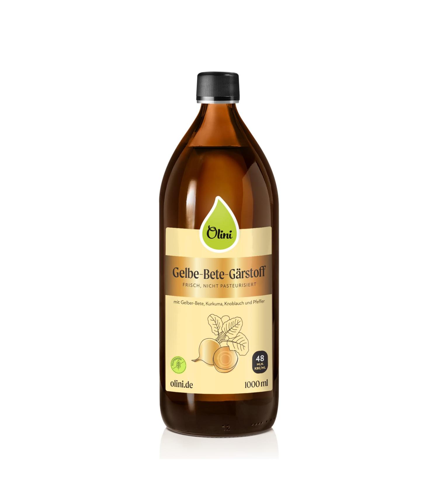 Olini Yellow Fermentation 1L - Natural Probiotic Drink | Fresh Preservative-Free Beet Juice with Spices - International Shipping - Buy Online on GoSupps.com
