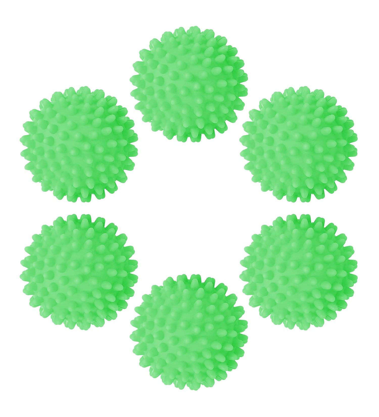 6Pcs Dryer Tumble Balls Reusable Dryer Laundry Balls Reduce Wrinkles and Static Cling Green - Buy Online on GoSupps.com