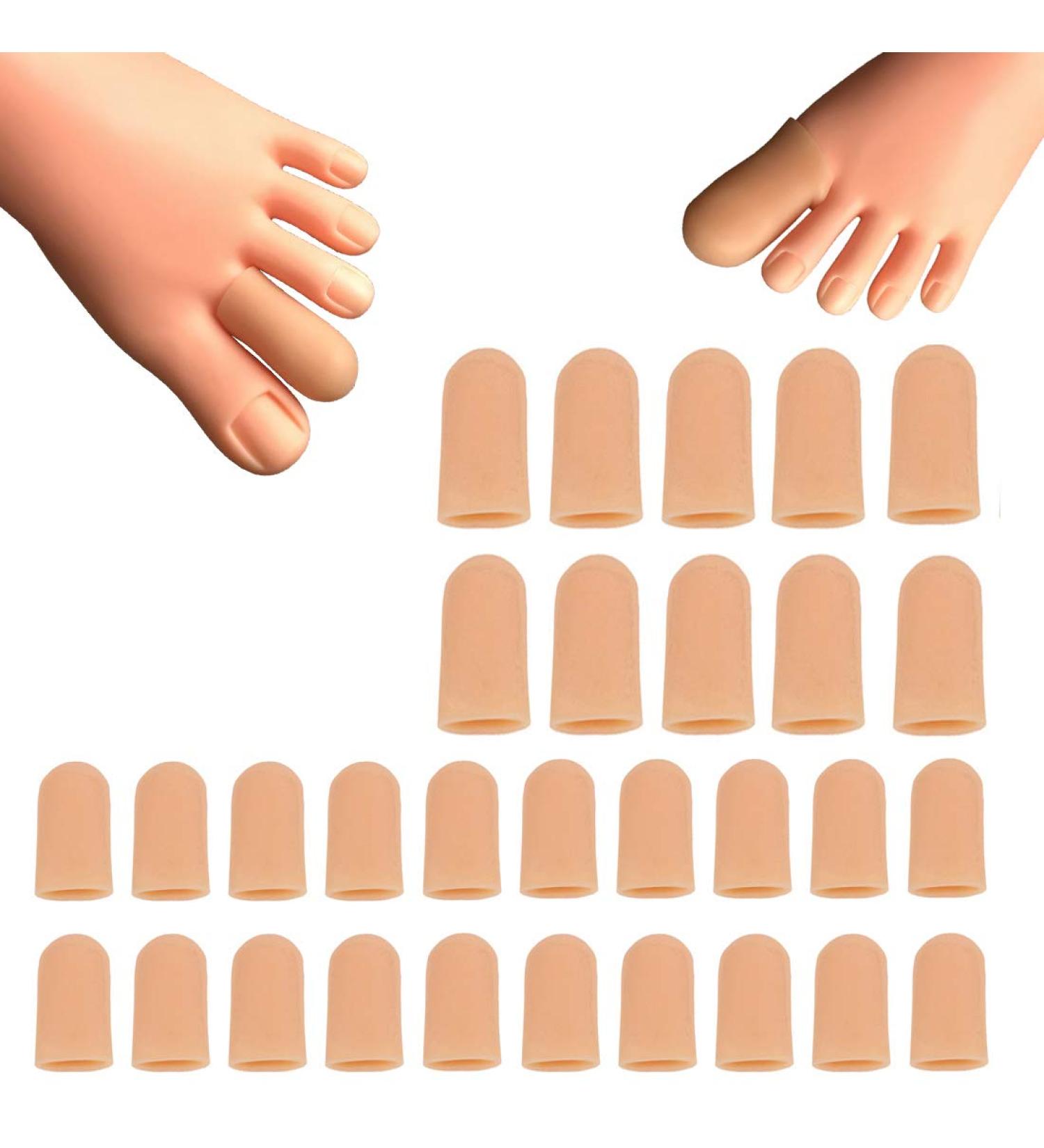 30-Piece Toe Caps Toe Protector Covers - Protect Toes from Rubbing, Ingrown Toenails, Corns, Blisters, Hammer Toes - Beige - Buy Online on GoSupps.com