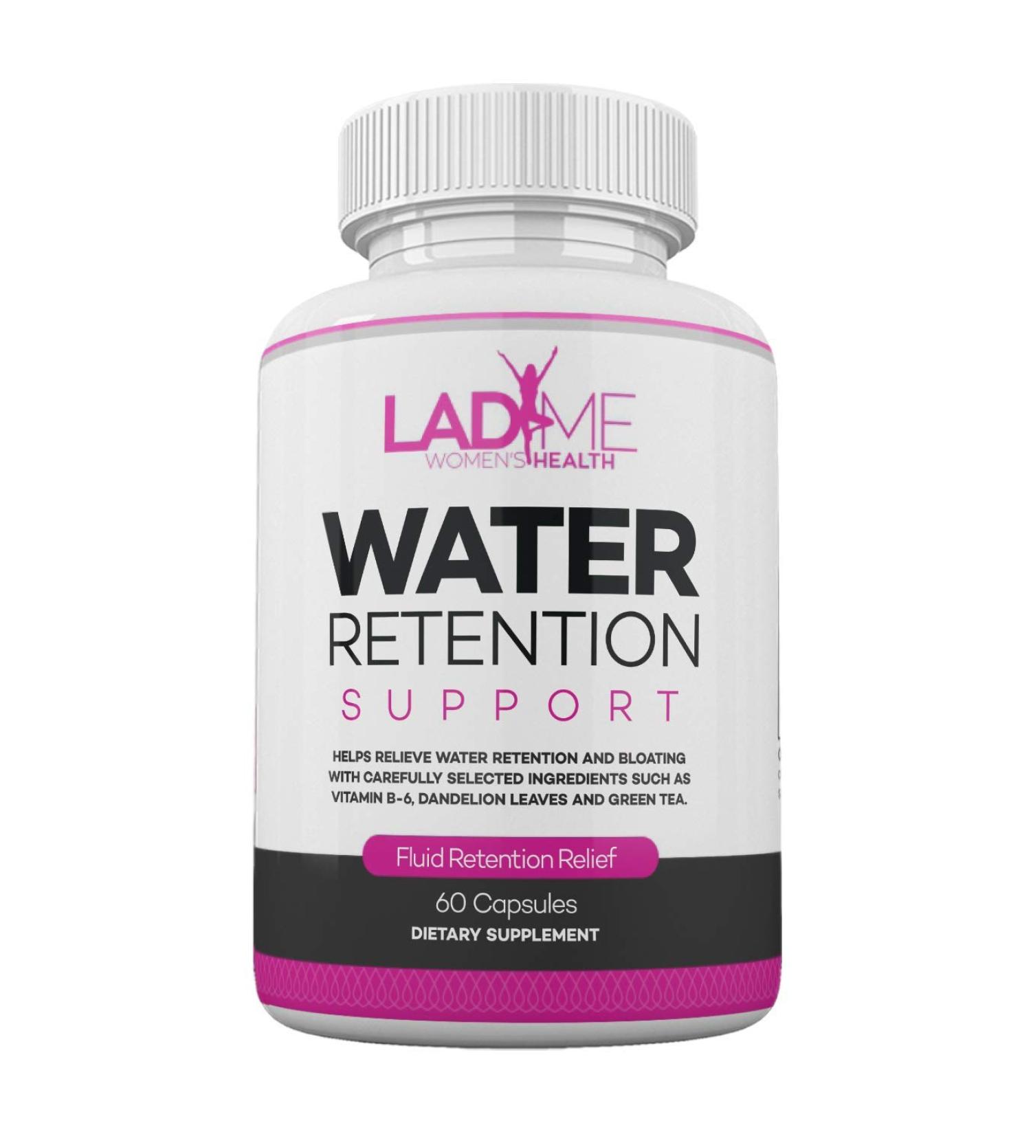 Natural Water Retention Pills for Women - Bloating Relief with Vitamin B6, Dandelion & Green Tea - Diuretic Detox Capsules for Water Draining, Bloating & Swelling - 60 Caps (2 Months Supply) - LadyMe - Buy Online on GoSupps.com