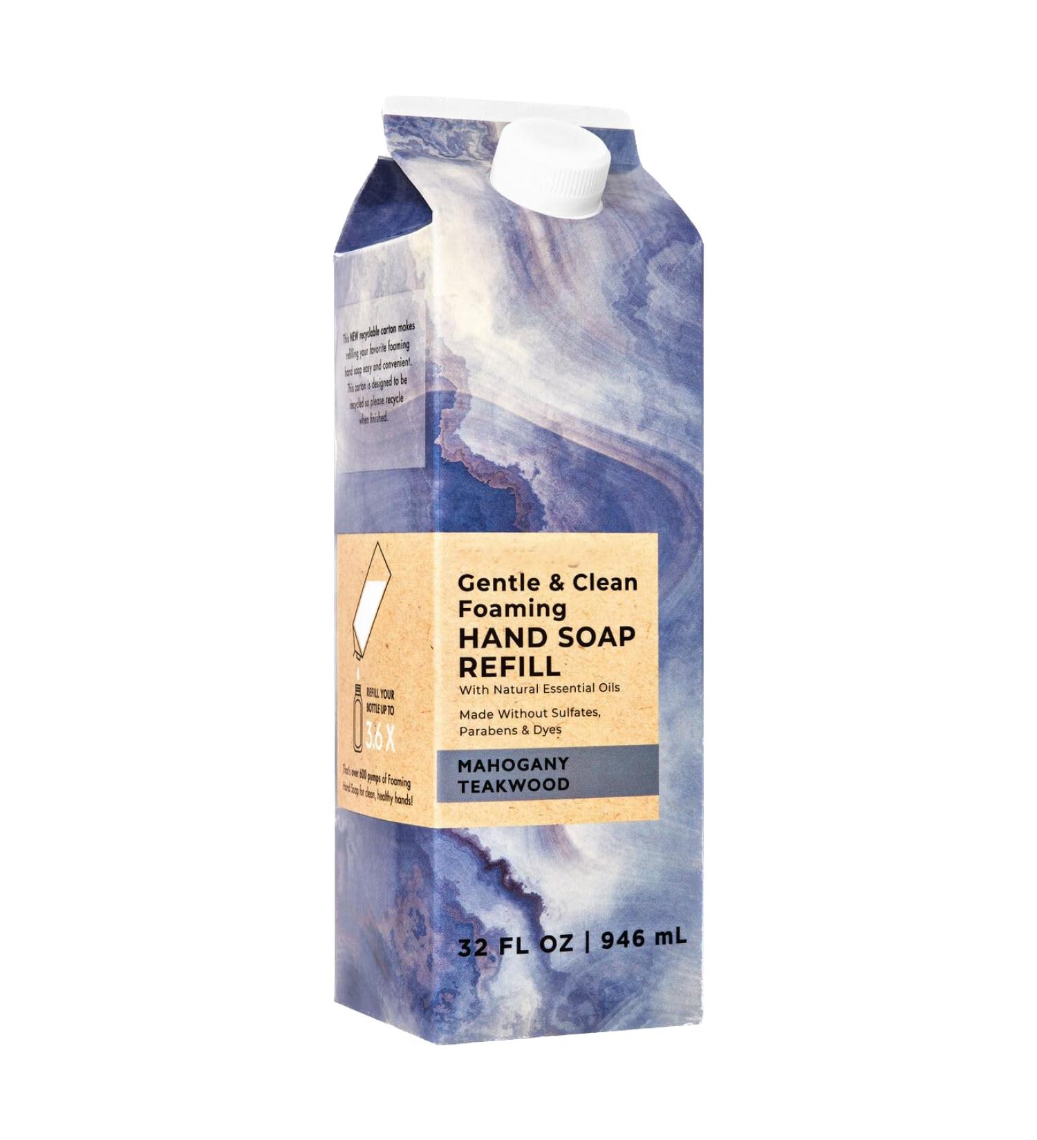 Mahogany Teakwood Soap Refill - XL Size - 32 ounce Men's Foaming Hand Soap Refill - Compatible with Bath and Body Gentle Foaming Hand Soap Bottles