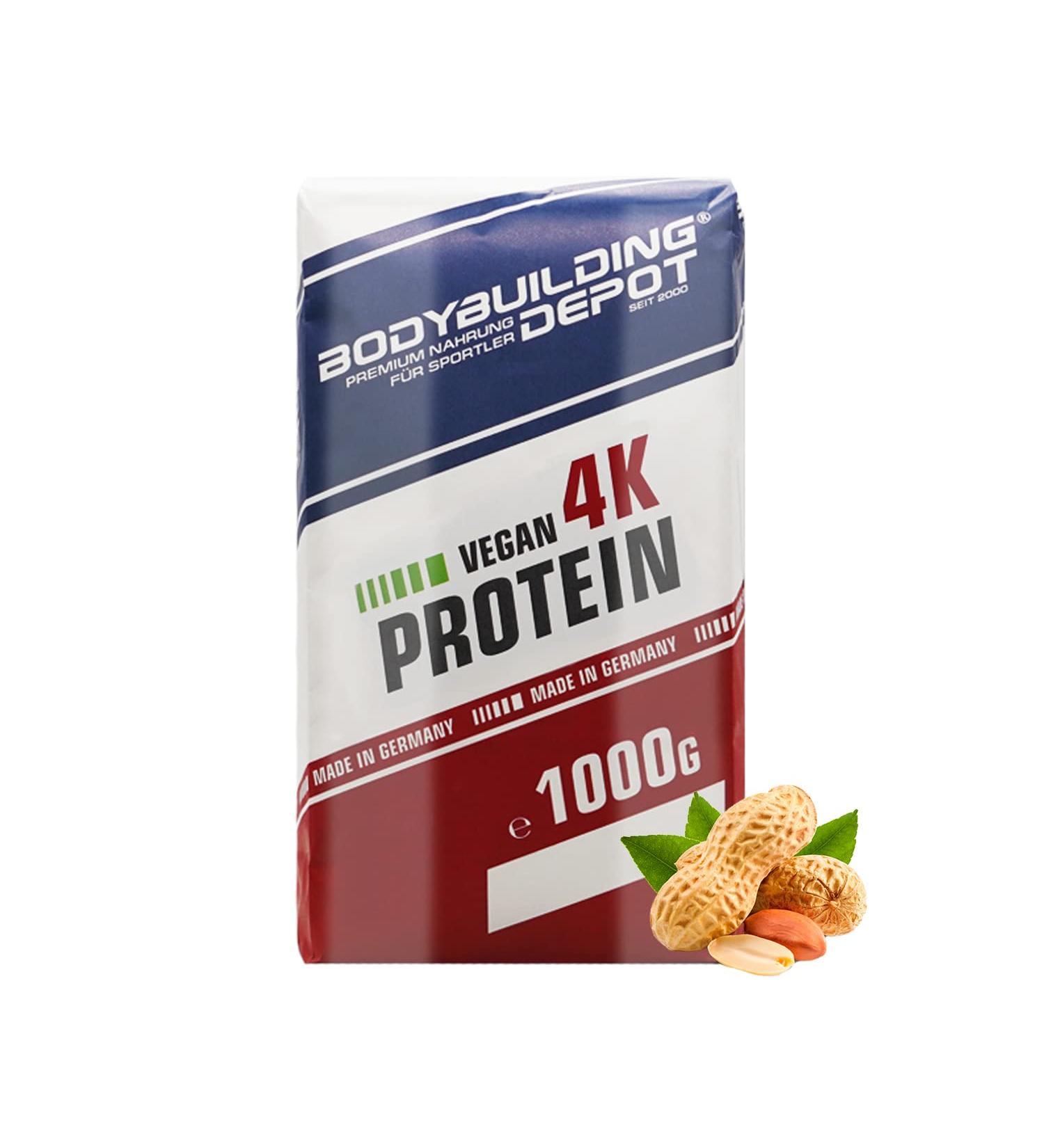 Buy Bodybuilding Depot Vegan Protein Powder 1kg | Eco-Friendly 100% Plant-Based Great Solubility Natural Peanut Flavor - Buy Online on GoSupps.com