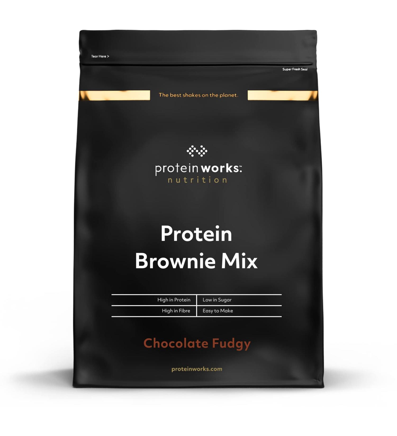 Protein Works High Protein Brownie Mix | Chocolate Fudgy 200g | Low Sugar - Buy Online on GoSupps.com