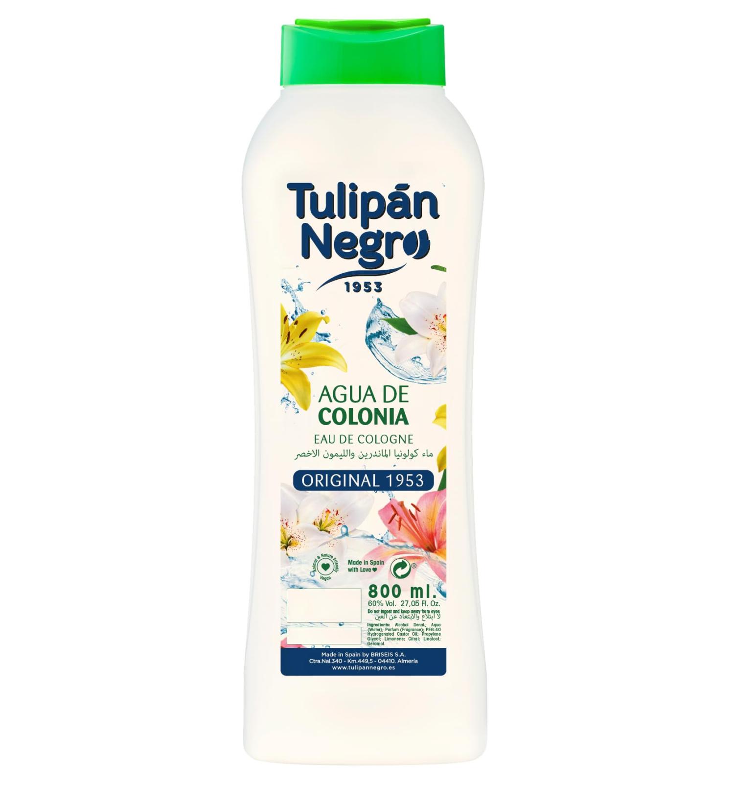 Tulipan Negro Agua de Colonia Original 1953 650 + 150ML Made in Spain - Buy Online on GoSupps.com