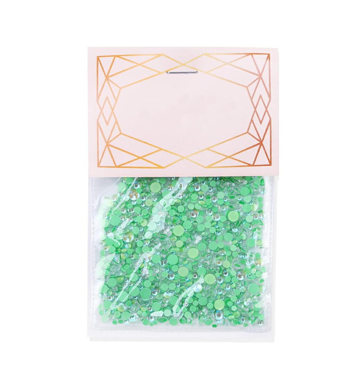 dijiusidy 1440 Pieces Glass Crystal Set Eye-catching 3D Tips Decoration Nail Art Rhinestones DIY Handcraft Manicure Accessories Green - Buy Online on GoSupps.com