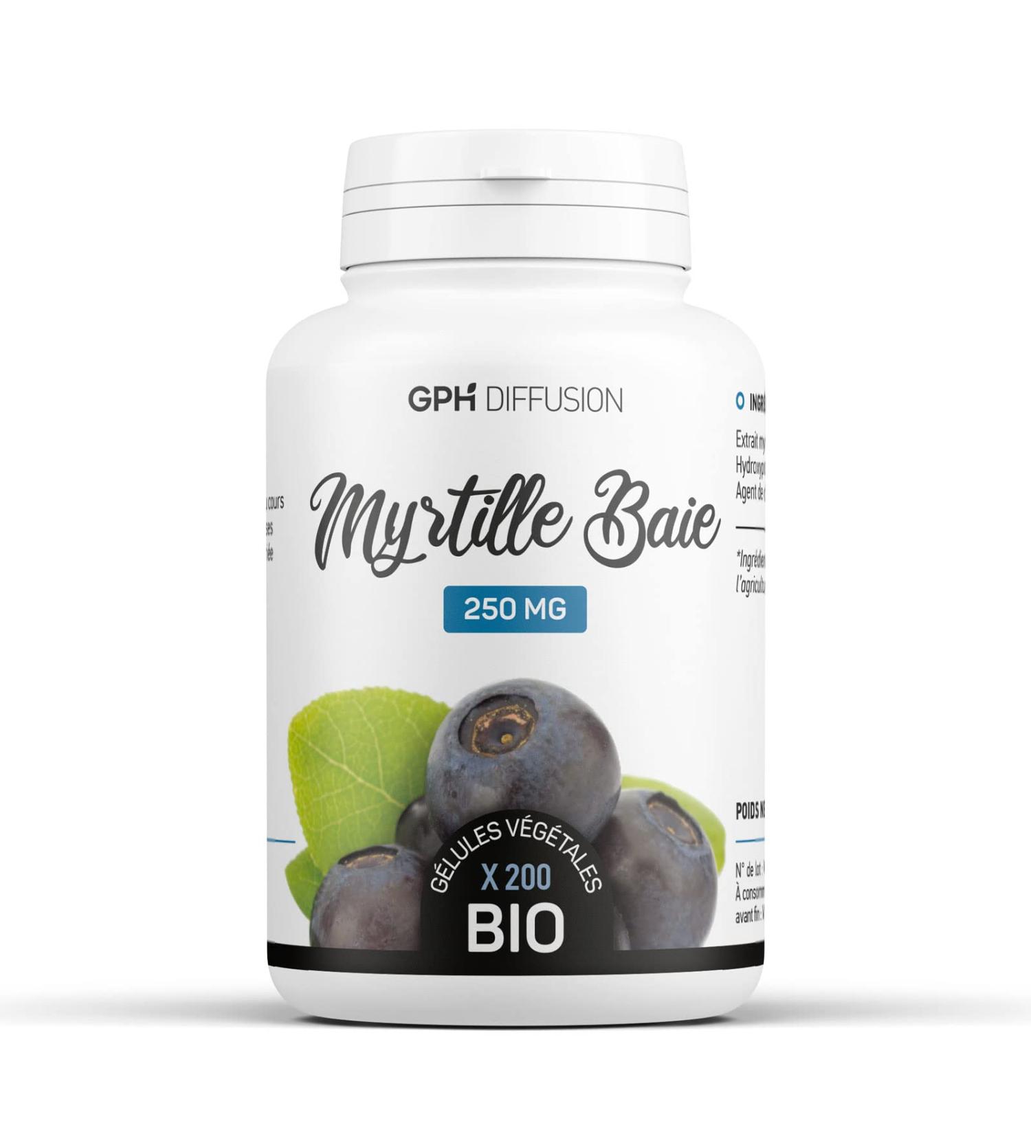 Organic Blueberry Berry -250mg - 200 Vegetable Capsules - Buy Online on GoSupps.com